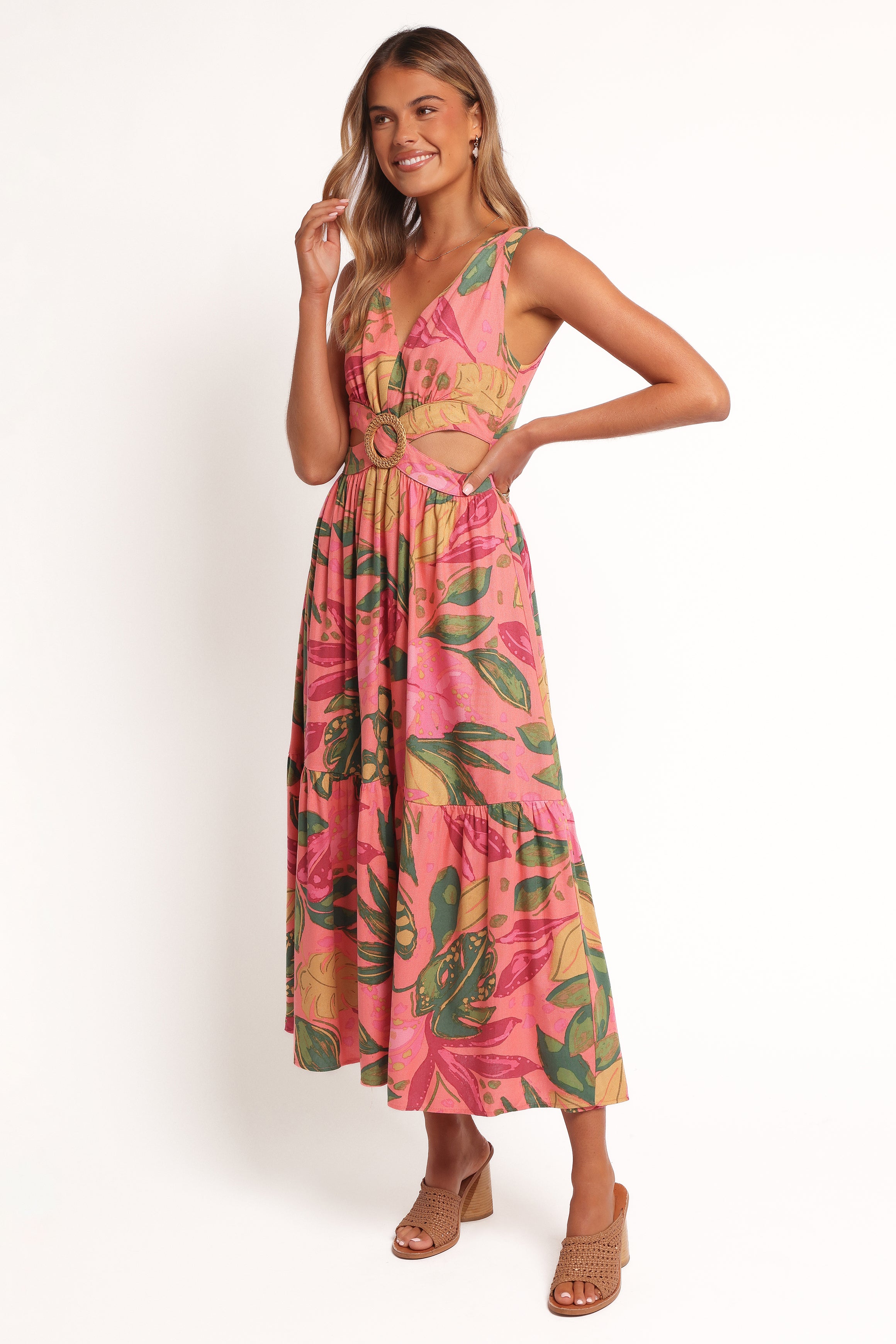 Petal and Pup USA DRESSES Oasis Midi Dress - Pink Rio