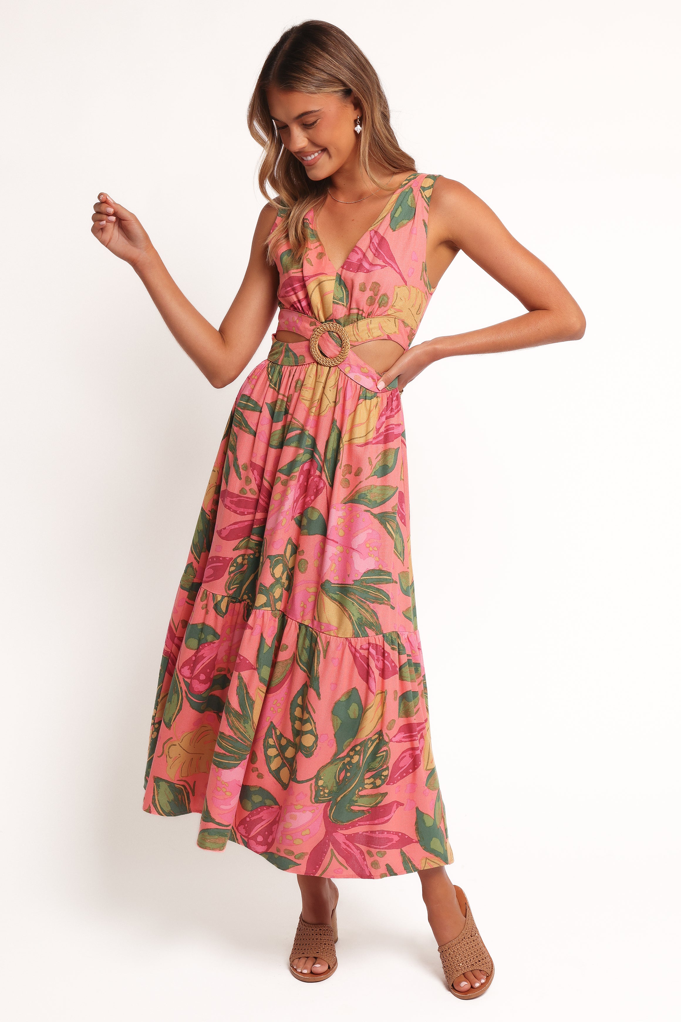 Petal and Pup USA DRESSES Oasis Midi Dress - Pink Rio