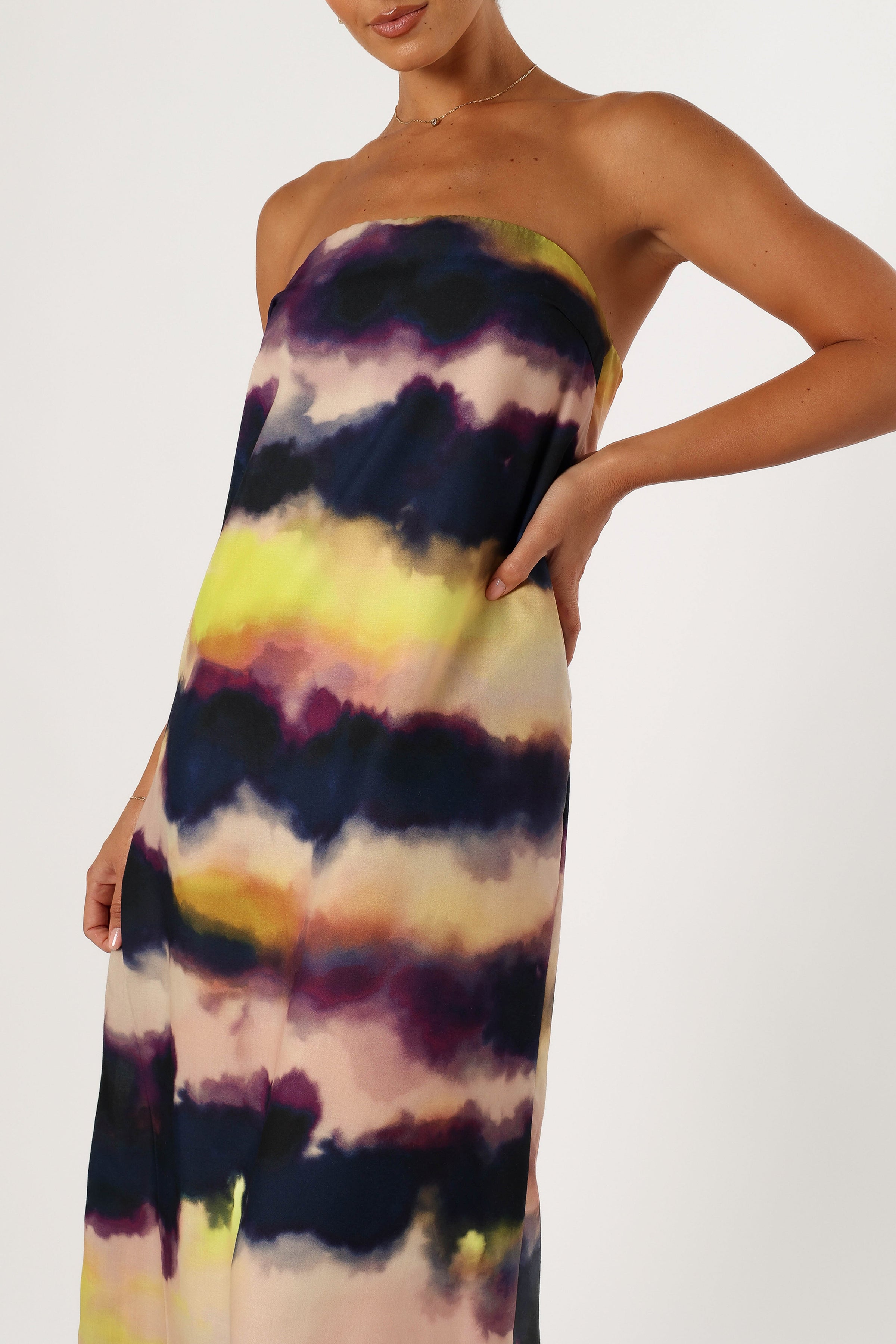 Petal and Pup USA DRESSES Oasis Strapless Maxi Dress - Storm