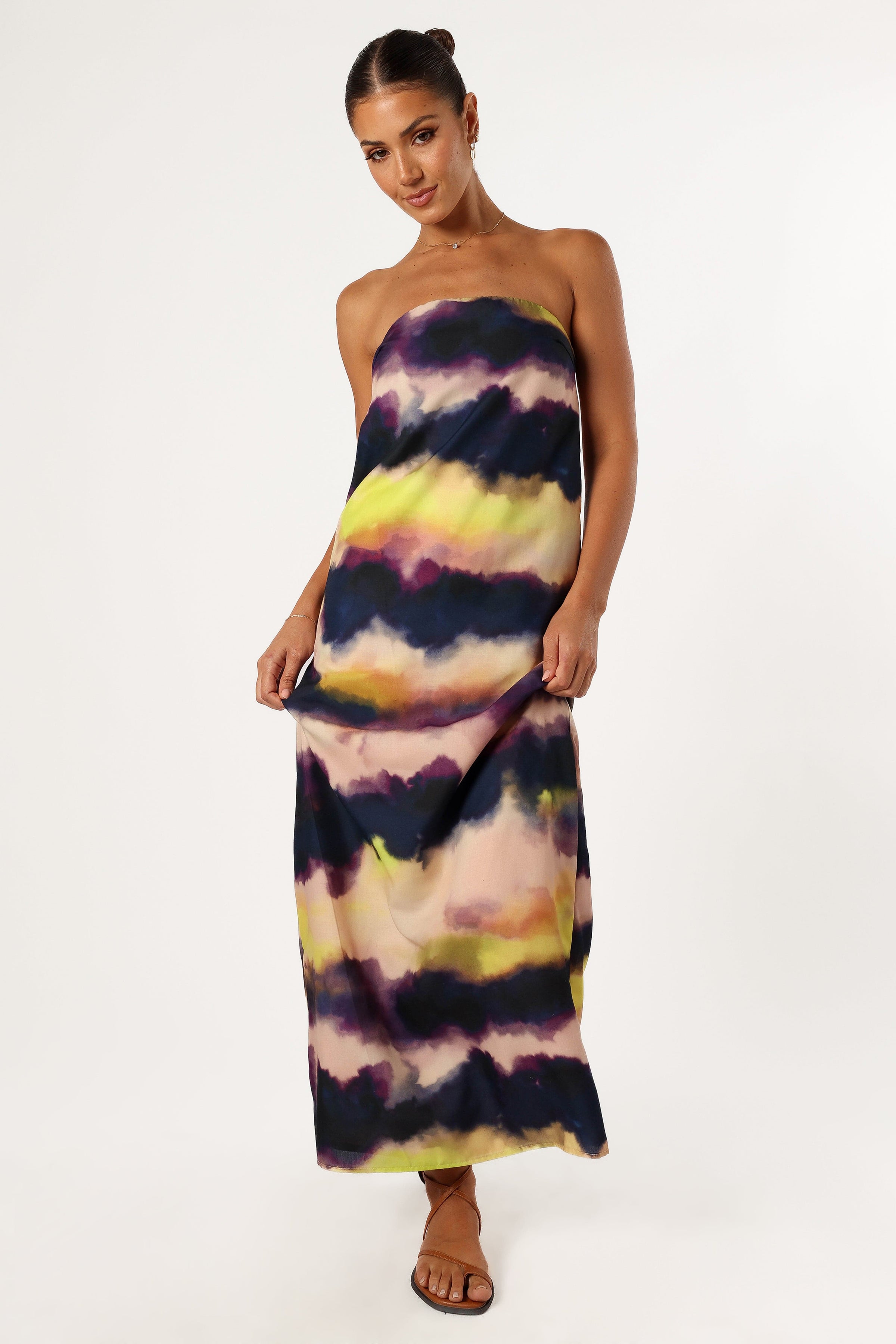 Petal and Pup USA DRESSES Oasis Strapless Maxi Dress - Storm