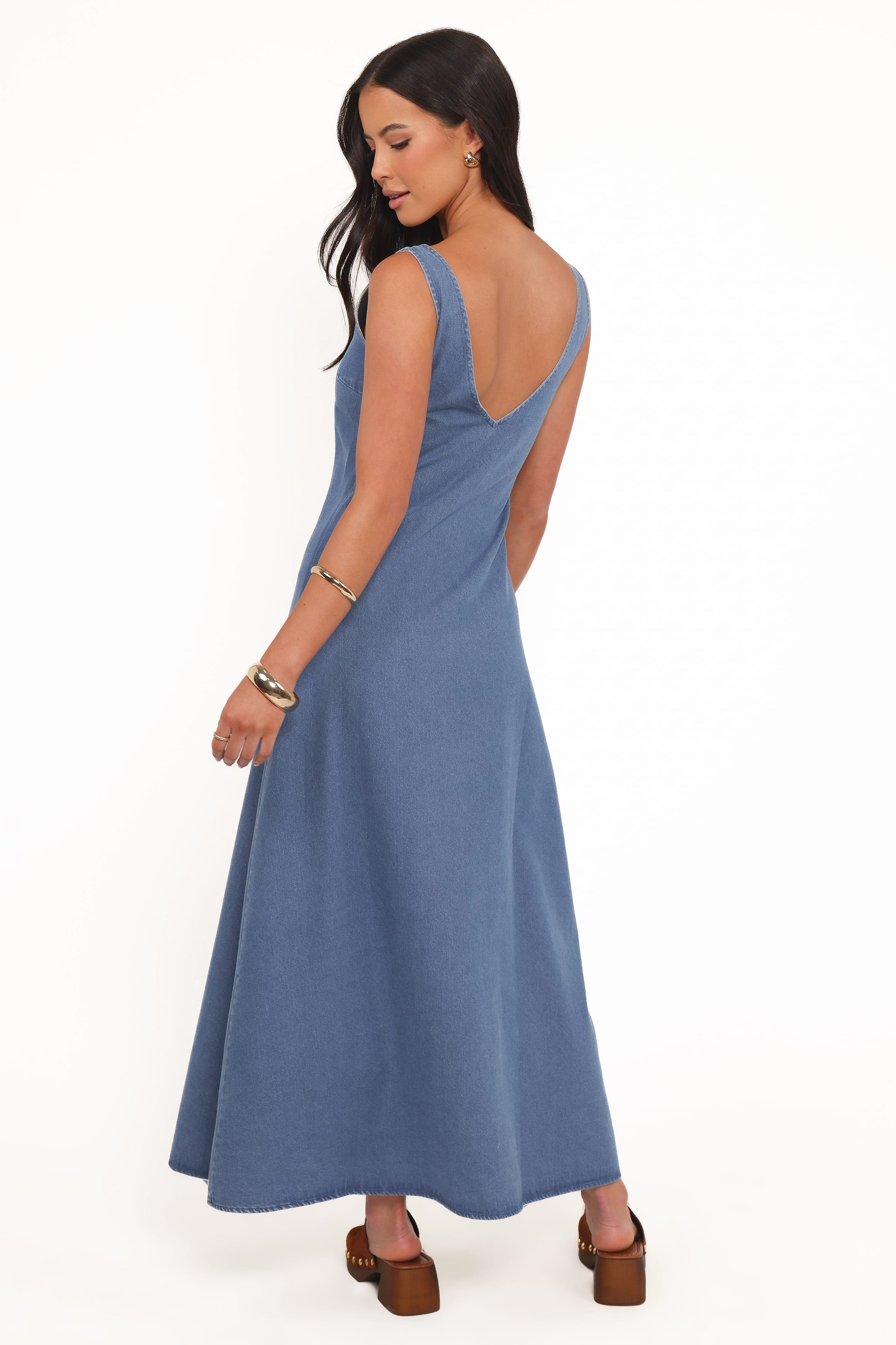 Petal and Pup USA DRESSES Odelia Denim Maxi Dress - Indigo