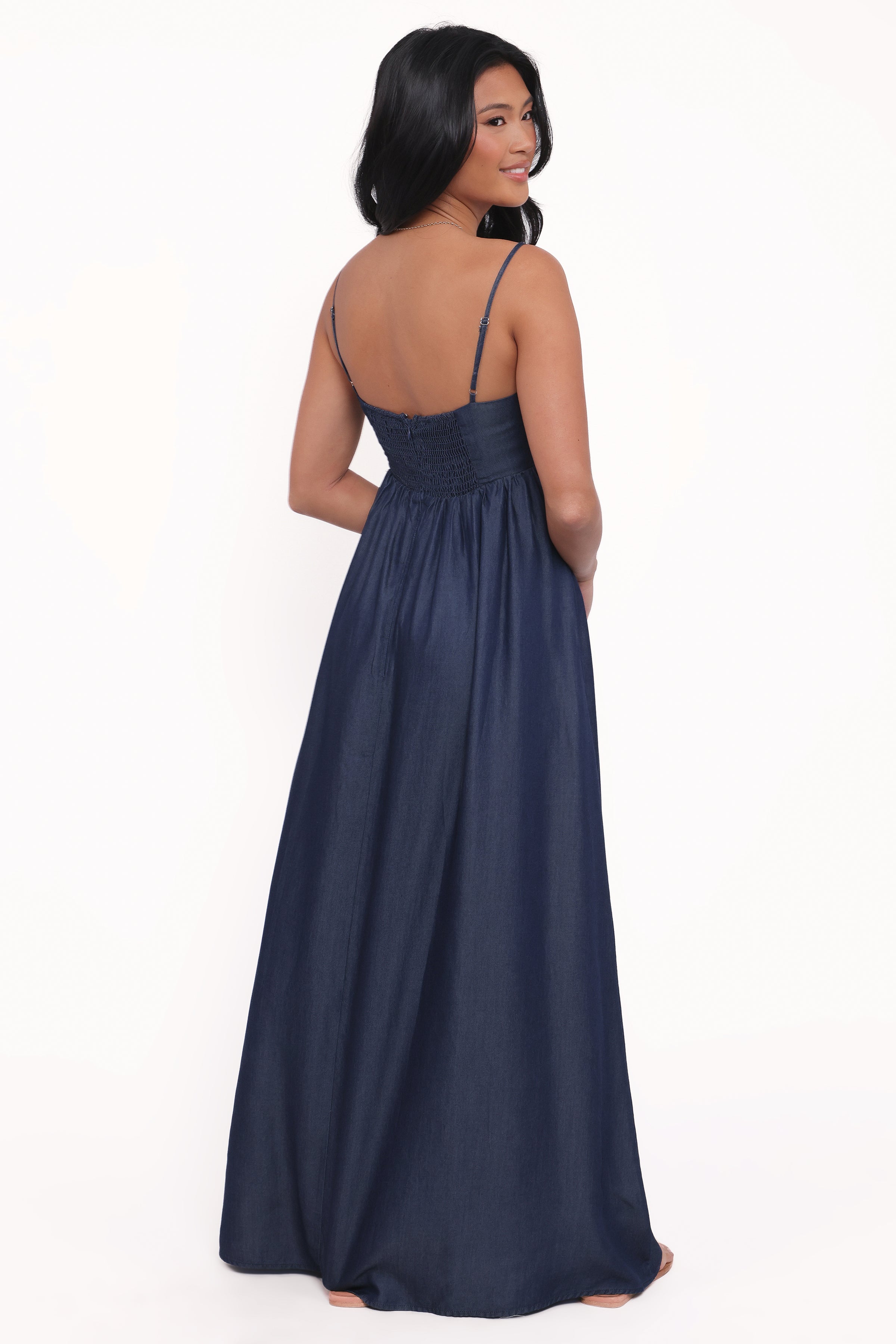 Petal and Pup USA DRESSES Odessa Maxi Dress - Dark Chambray