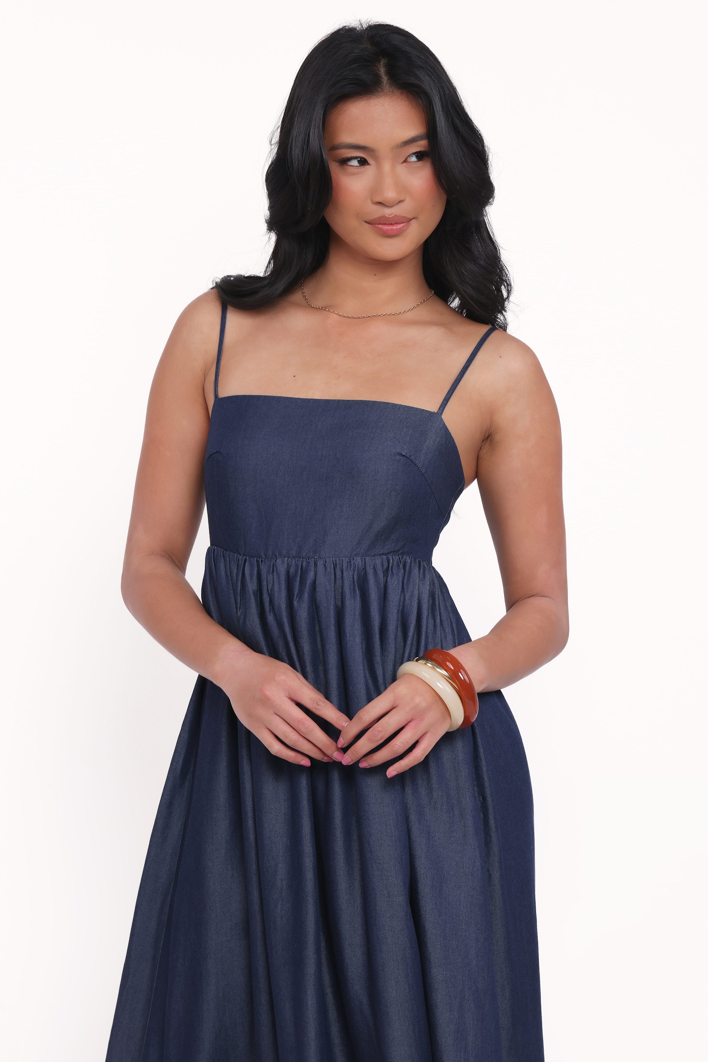 Petal and Pup USA DRESSES Odessa Maxi Dress - Dark Chambray