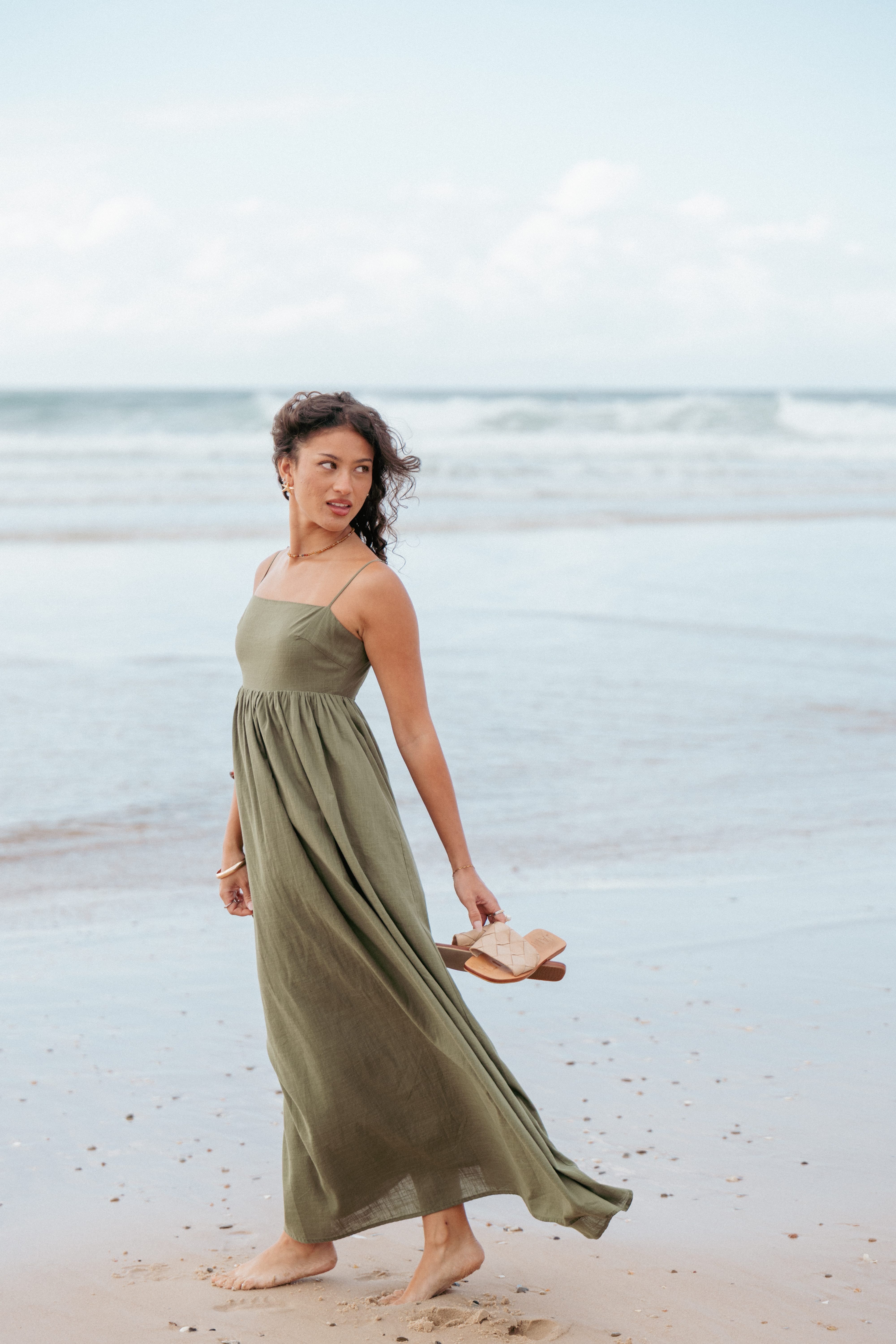 Petal and Pup USA DRESSES Odessa Maxi Dress - Palm Green