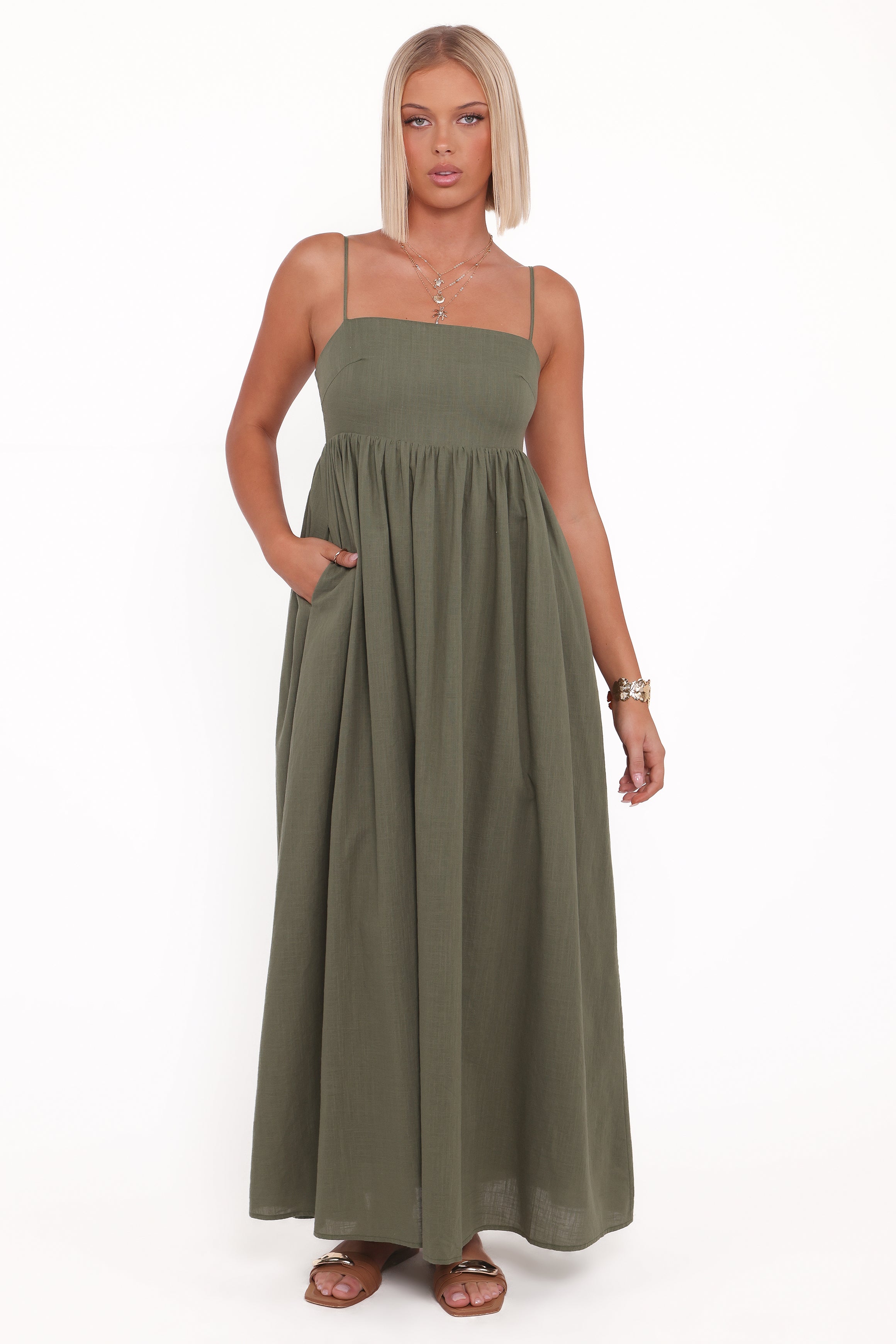 Petal and Pup USA DRESSES Odessa Maxi Dress - Palm Green