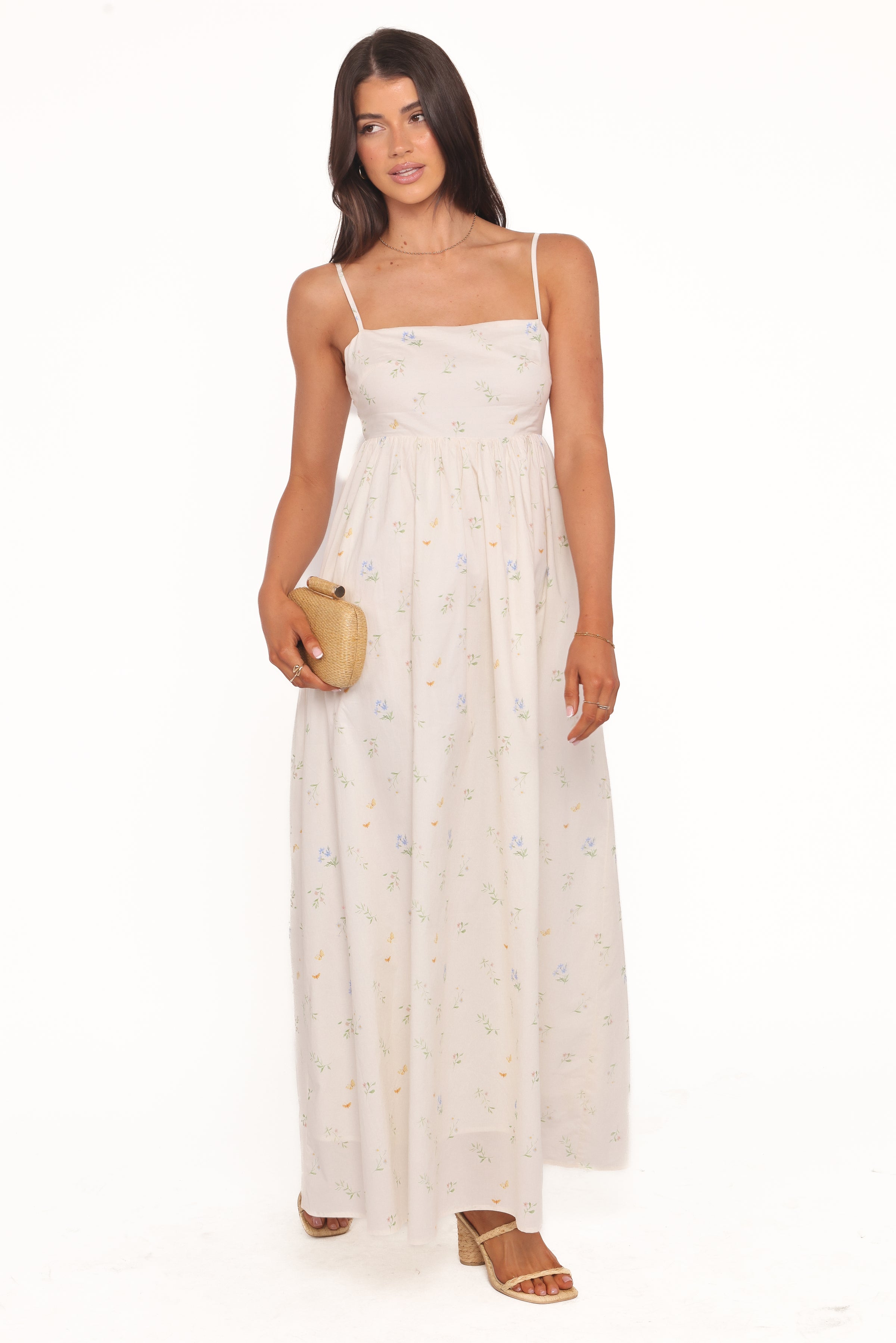 Petal and Pup USA DRESSES Odessa Maxi Dress - White Floral