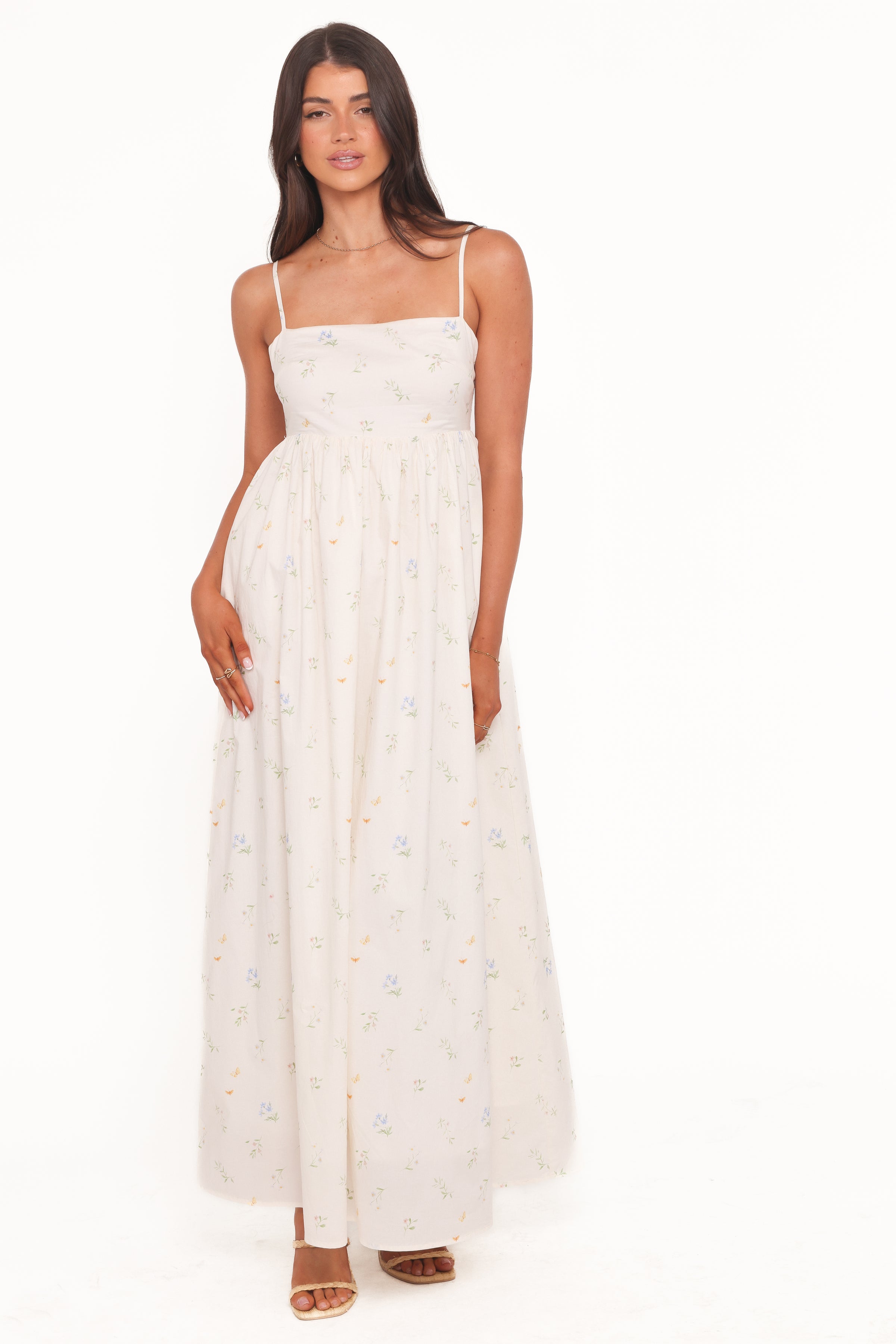 Petal and Pup USA DRESSES Odessa Maxi Dress - White Floral