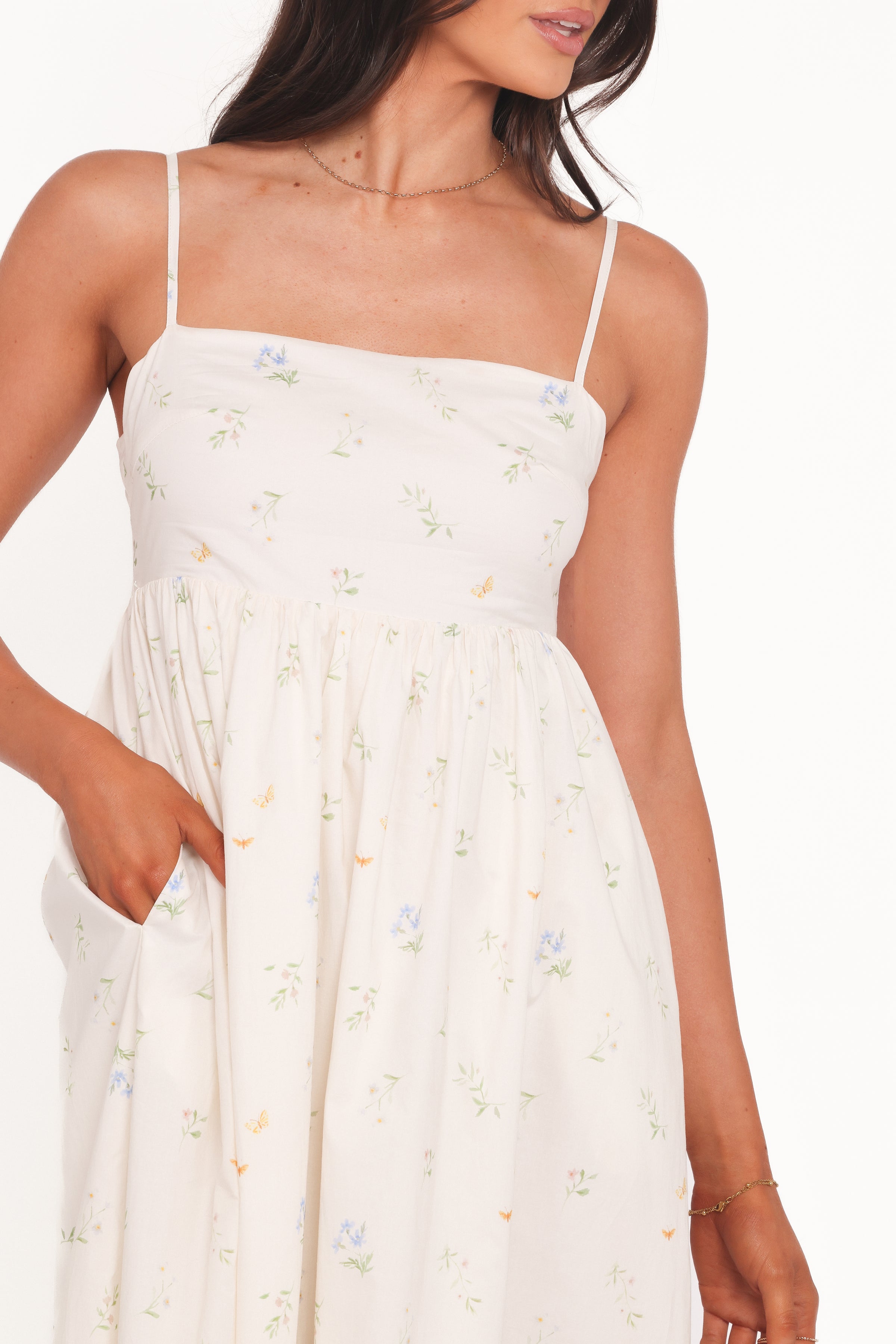 Petal and Pup USA DRESSES Odessa Maxi Dress - White Floral