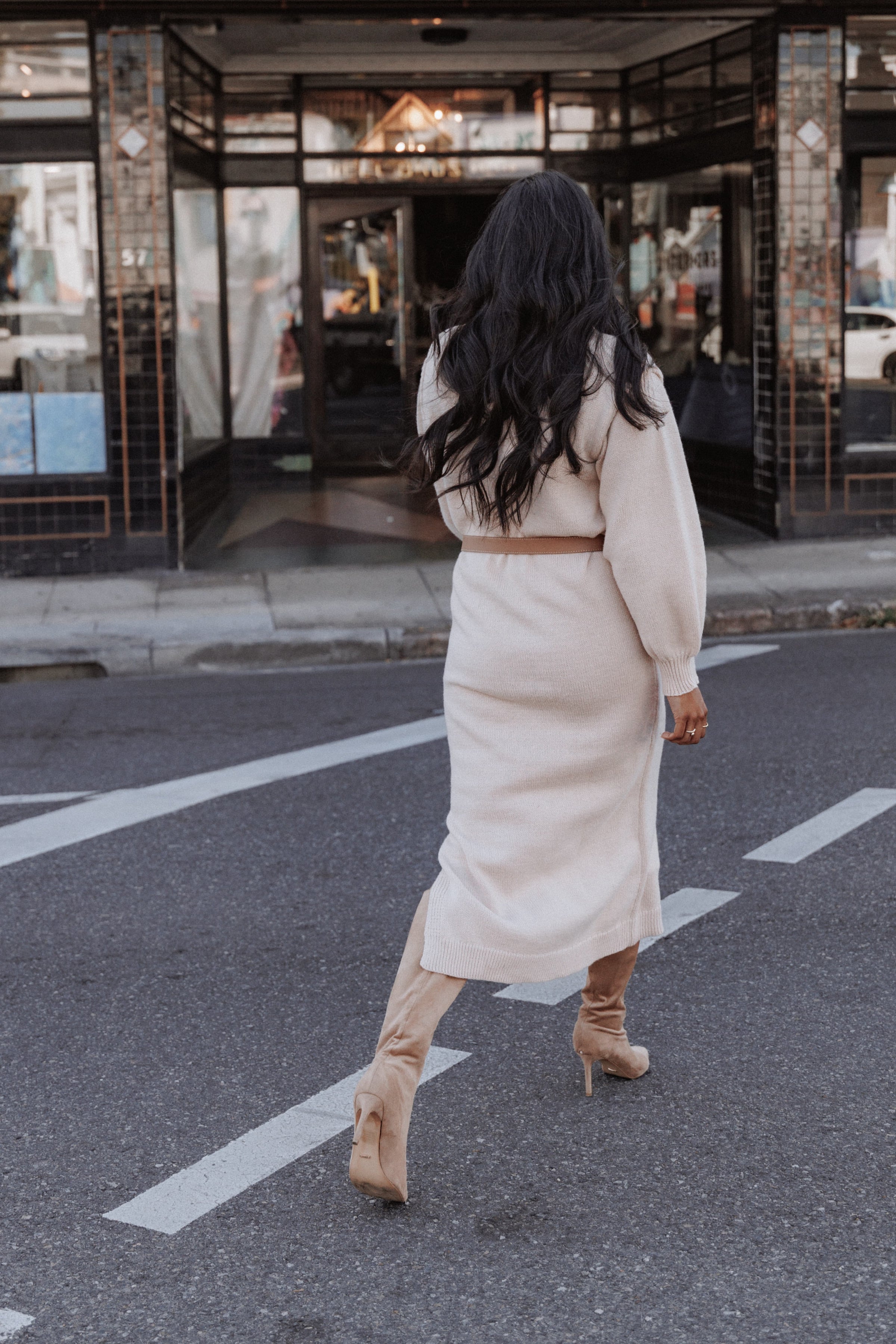 Petal and Pup USA DRESSES Odile Knit Midi Dress - Tan