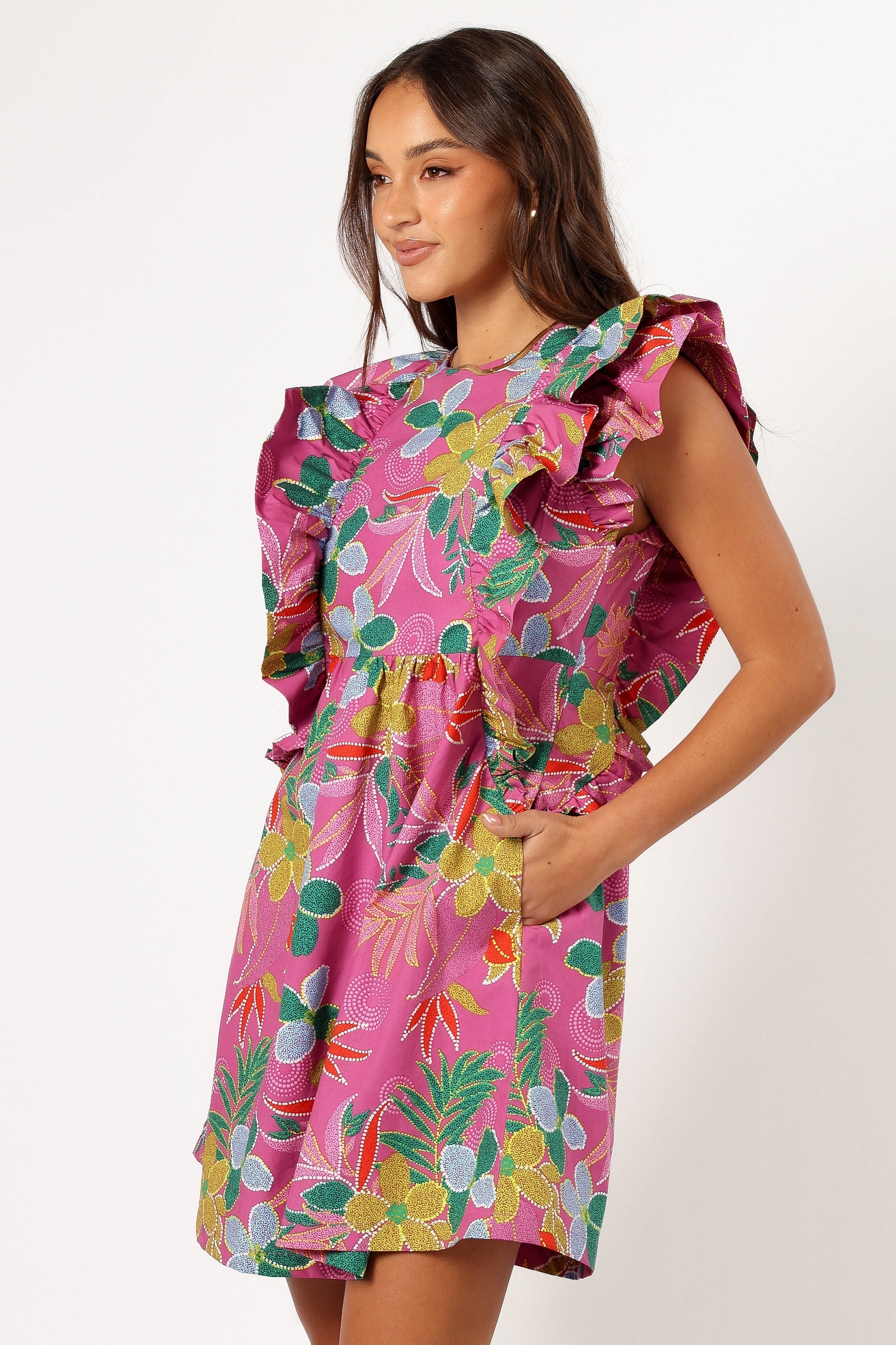 Petal and Pup USA DRESSES Odin Ruffle Mini Dress - Pearly Purple