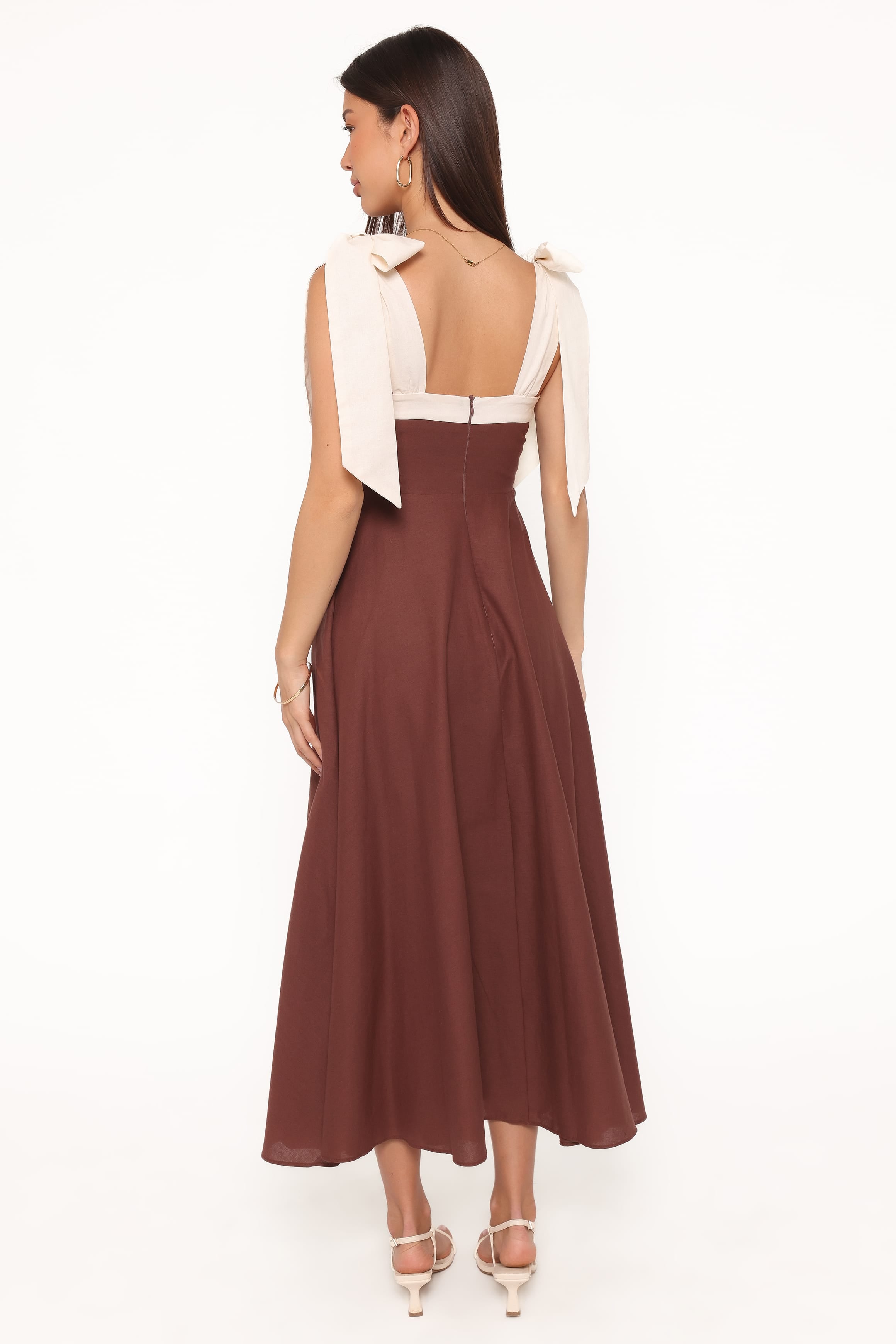 Petal and Pup USA DRESSES Olinda Midi Dress - Chocolate