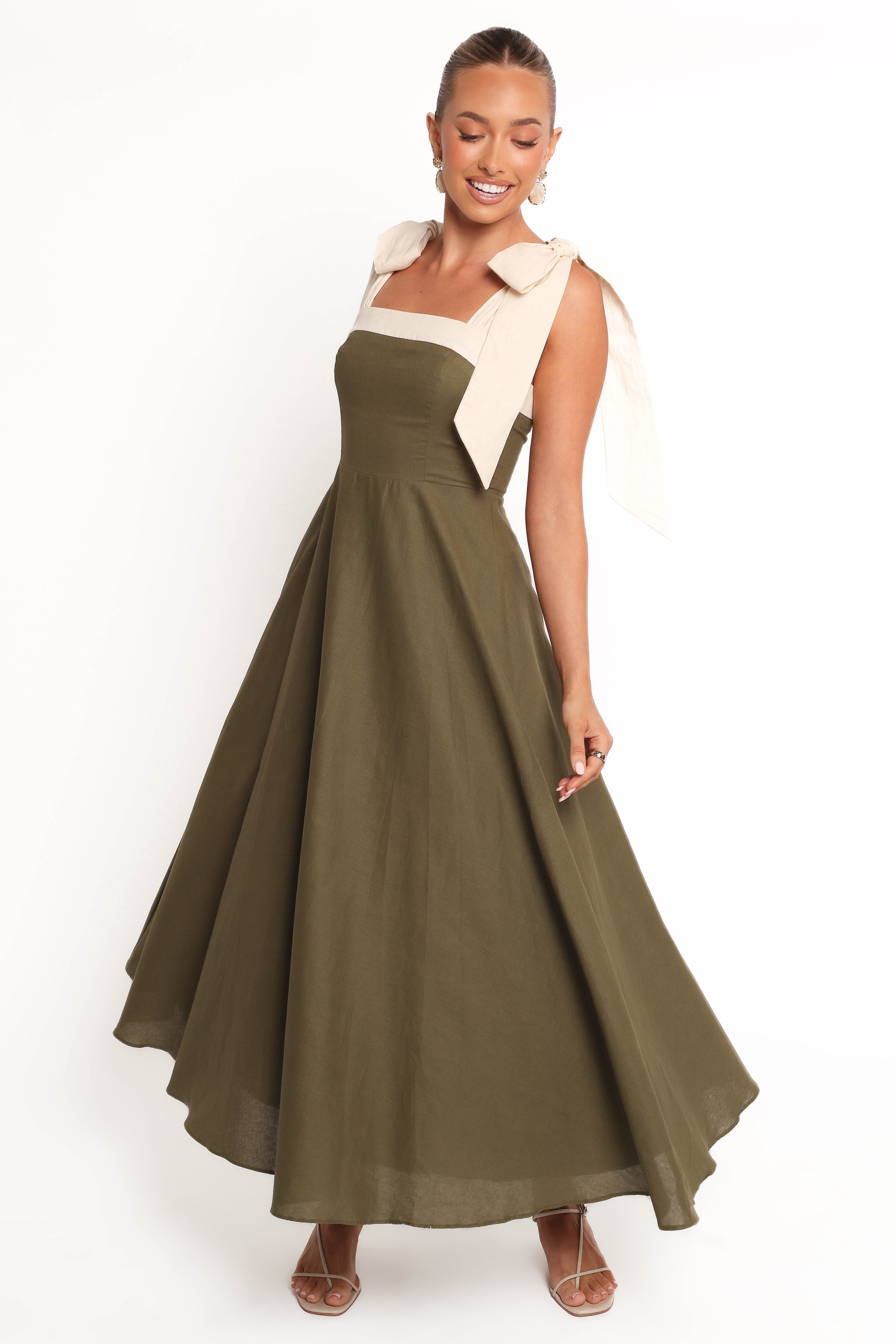 Petal and Pup USA DRESSES Olinda Midi Dress - Olive