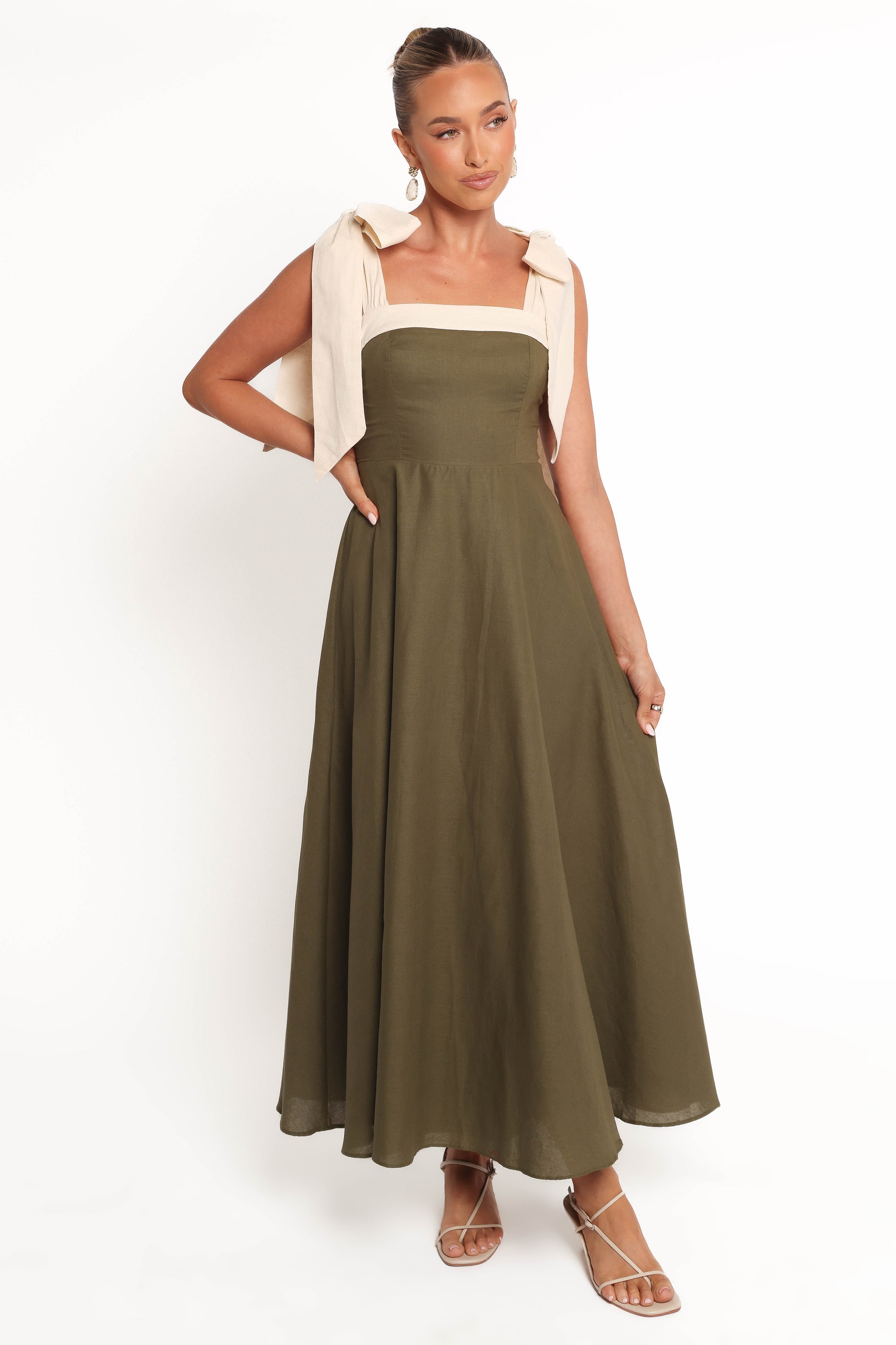 Petal and Pup USA DRESSES Olinda Midi Dress - Olive
