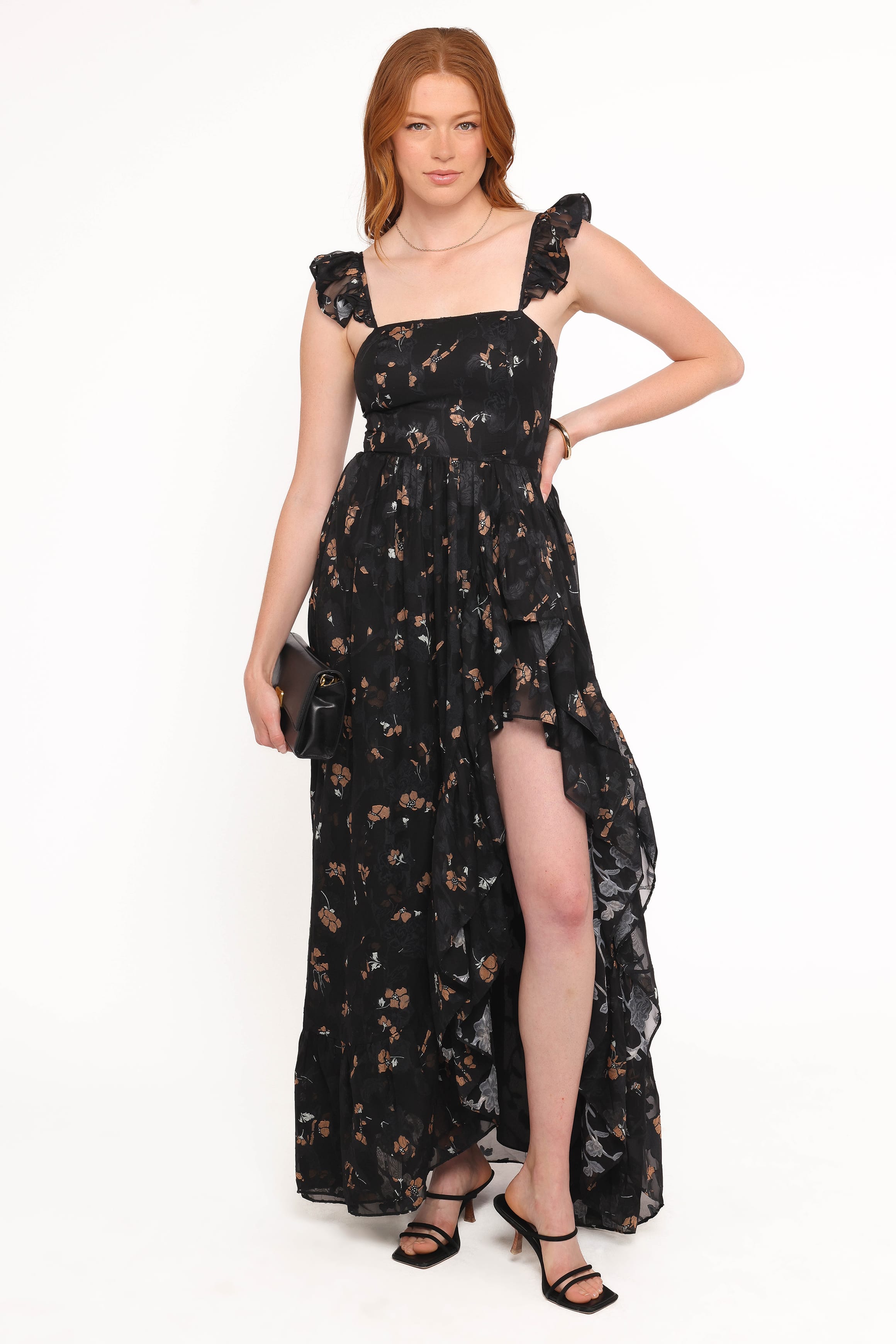 Petal and Pup USA DRESSES Orielle Maxi Dress - Black/Beige Floral