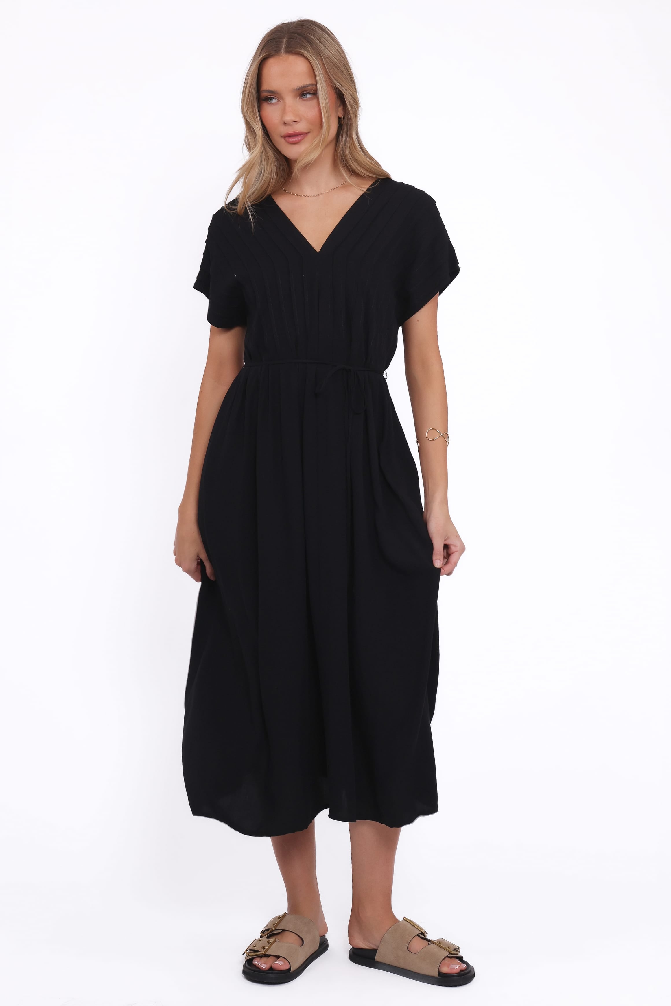 Petal and Pup USA DRESSES Orly Midi Dress - Black