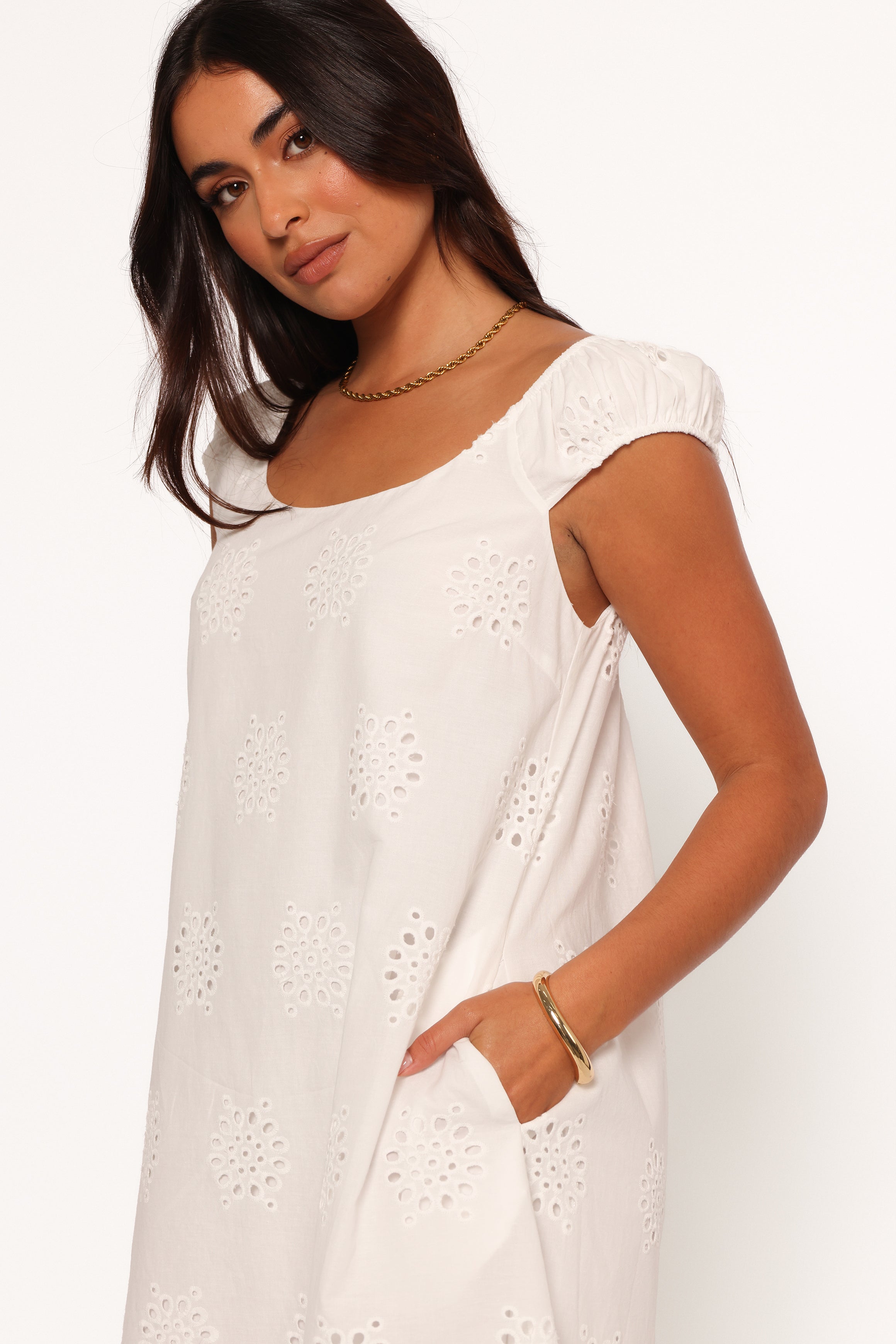 Petal and Pup USA DRESSES Pammy Mini Dress - White