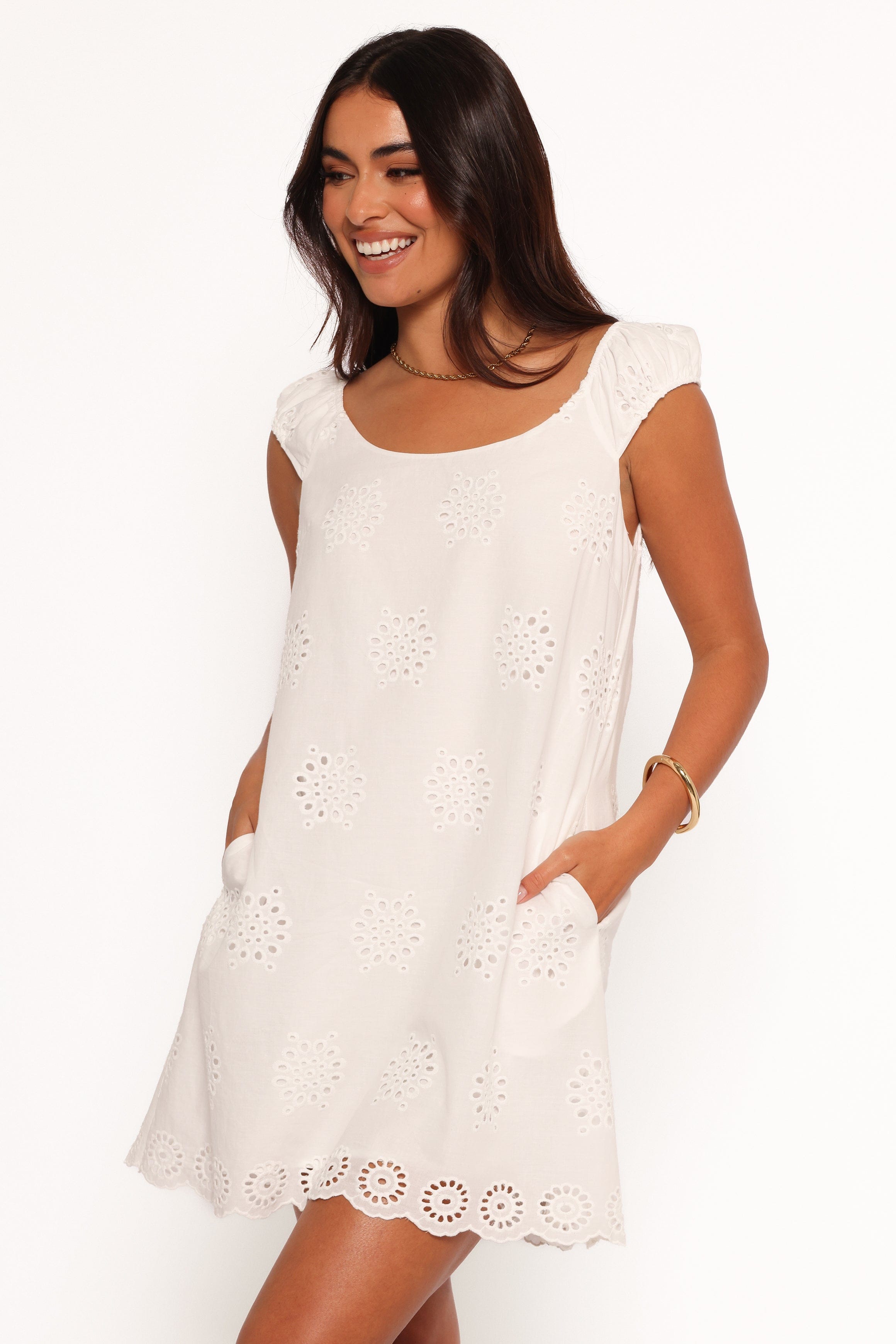 Petal and Pup USA DRESSES Pammy Mini Dress - White