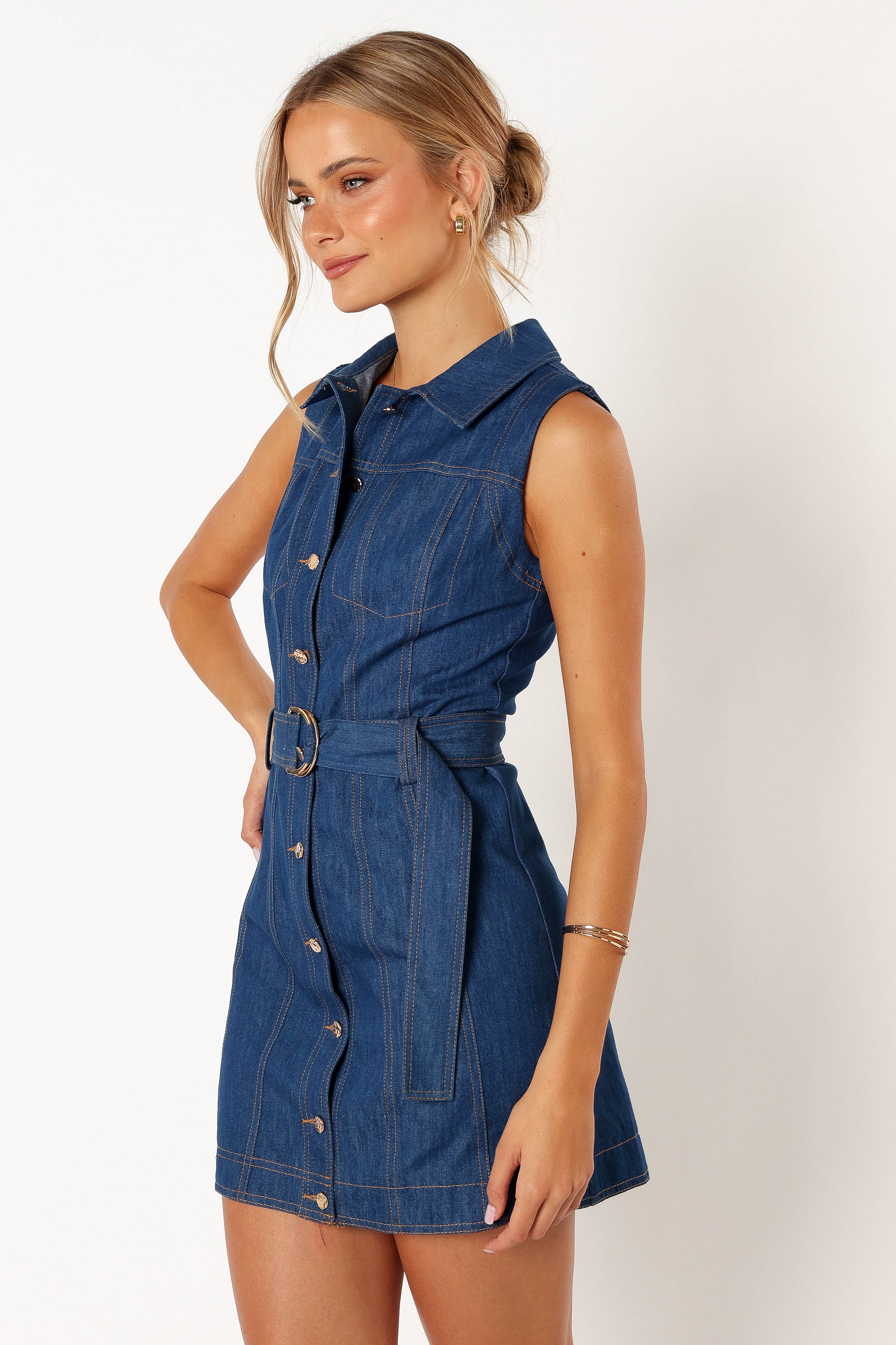 Petal and Pup USA DRESSES Parker Mini Dress - Denim