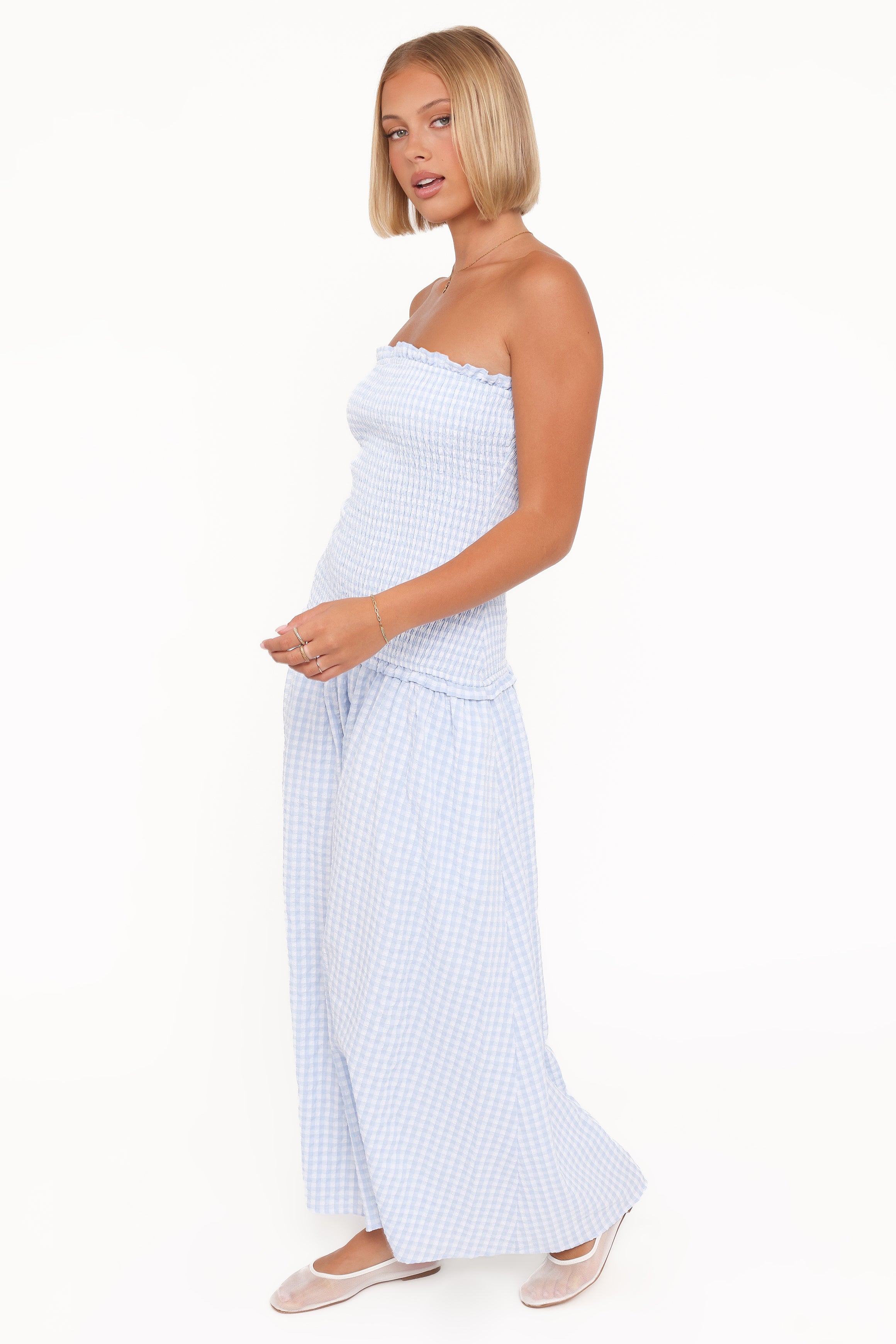 Petal and Pup USA DRESSES Parkway Maxi Dress - Blue Gingham