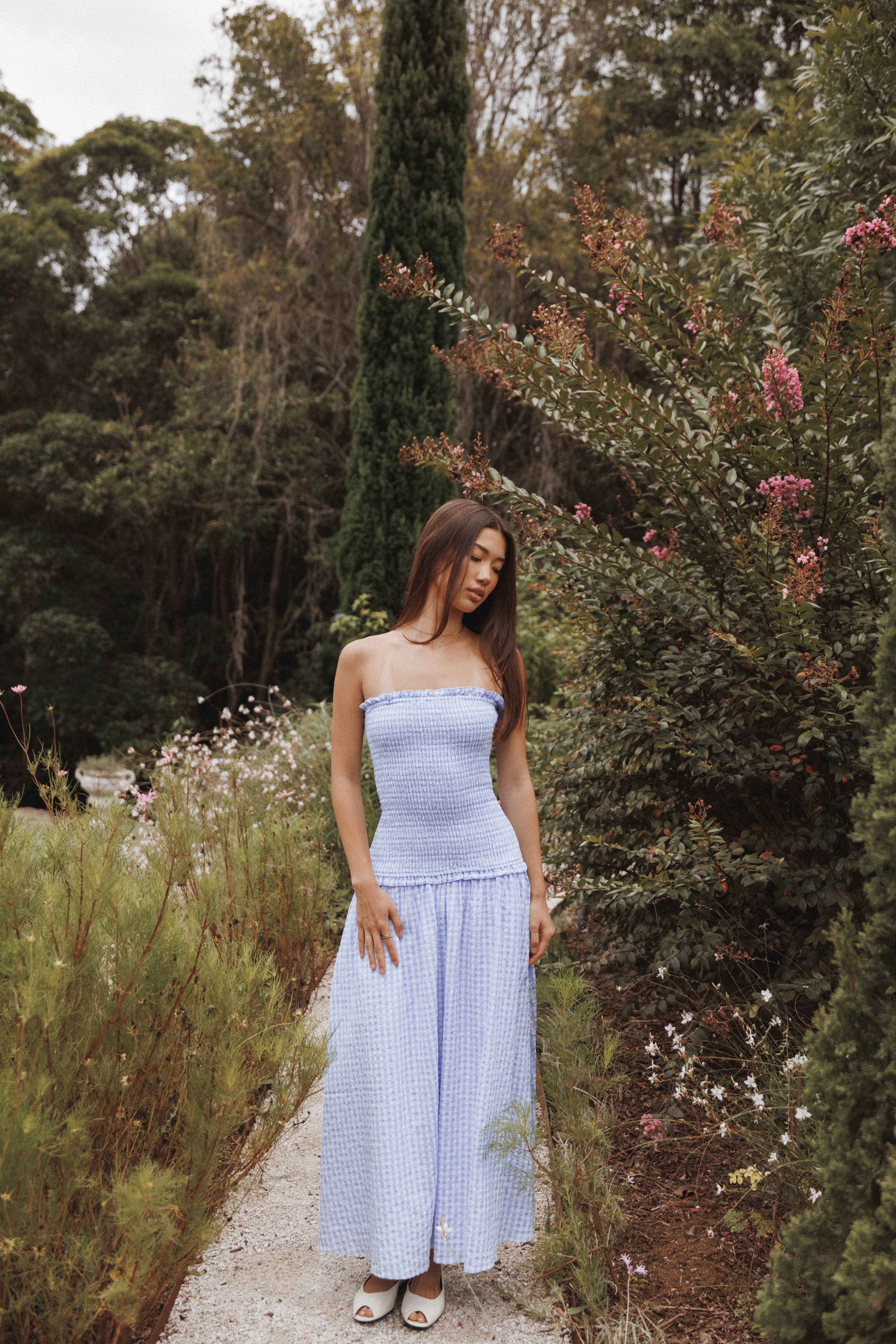 Petal and Pup USA DRESSES Parkway Maxi Dress - Blue Gingham