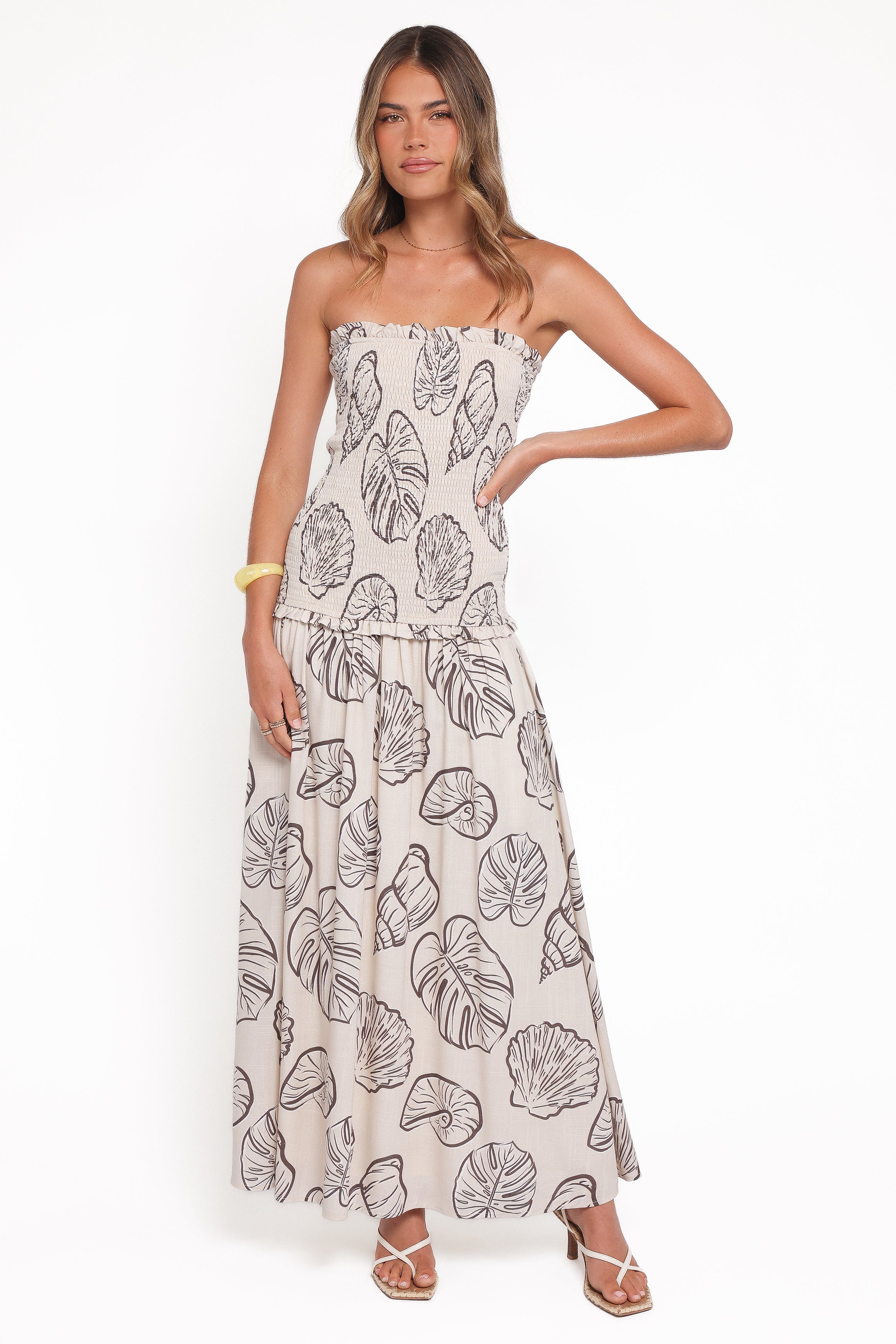 Petal and Pup USA DRESSES Parkway Maxi Dress - Cream Shells