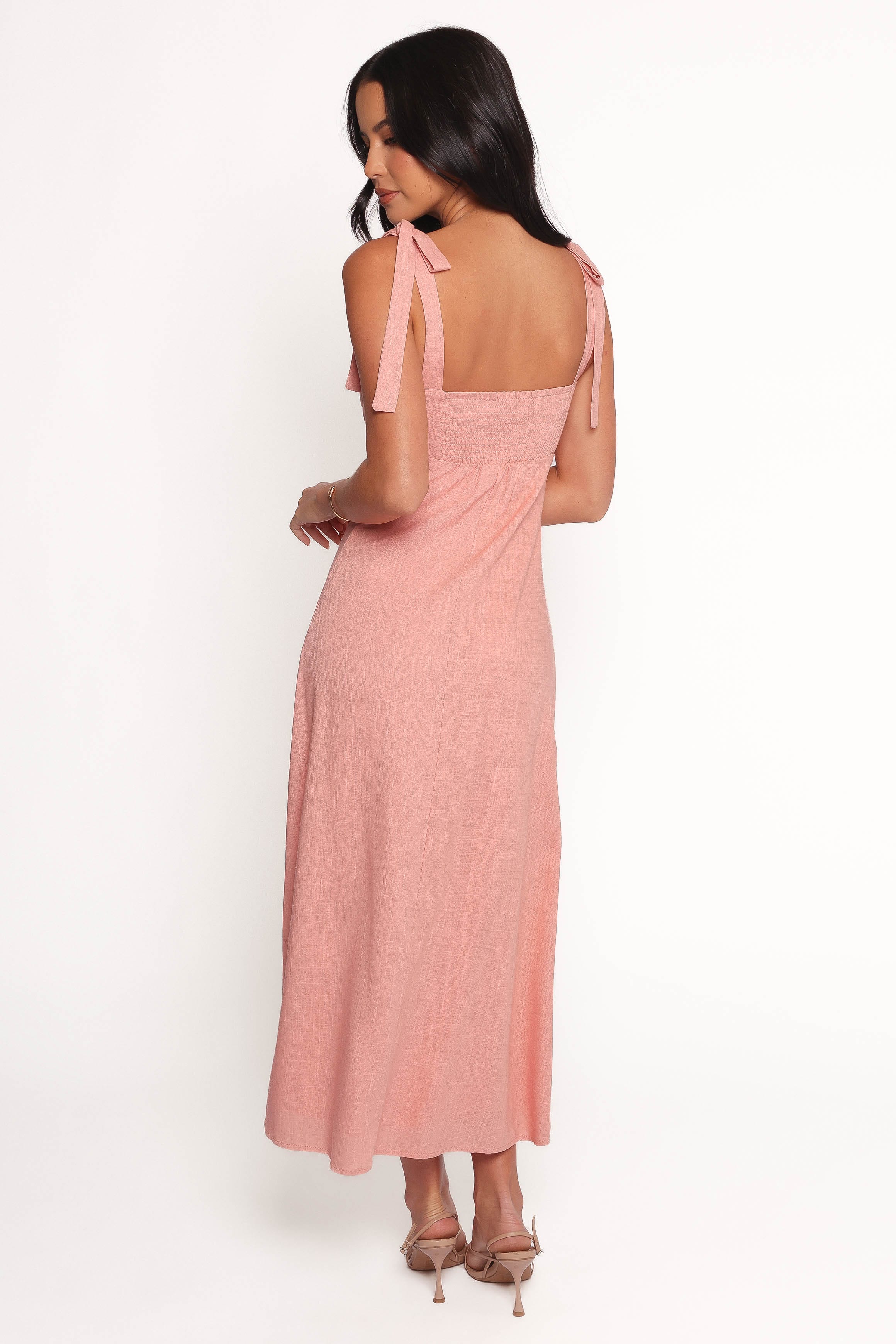 Petal and Pup USA DRESSES Patterson Tie Shoulder Midi Dress - Blush
