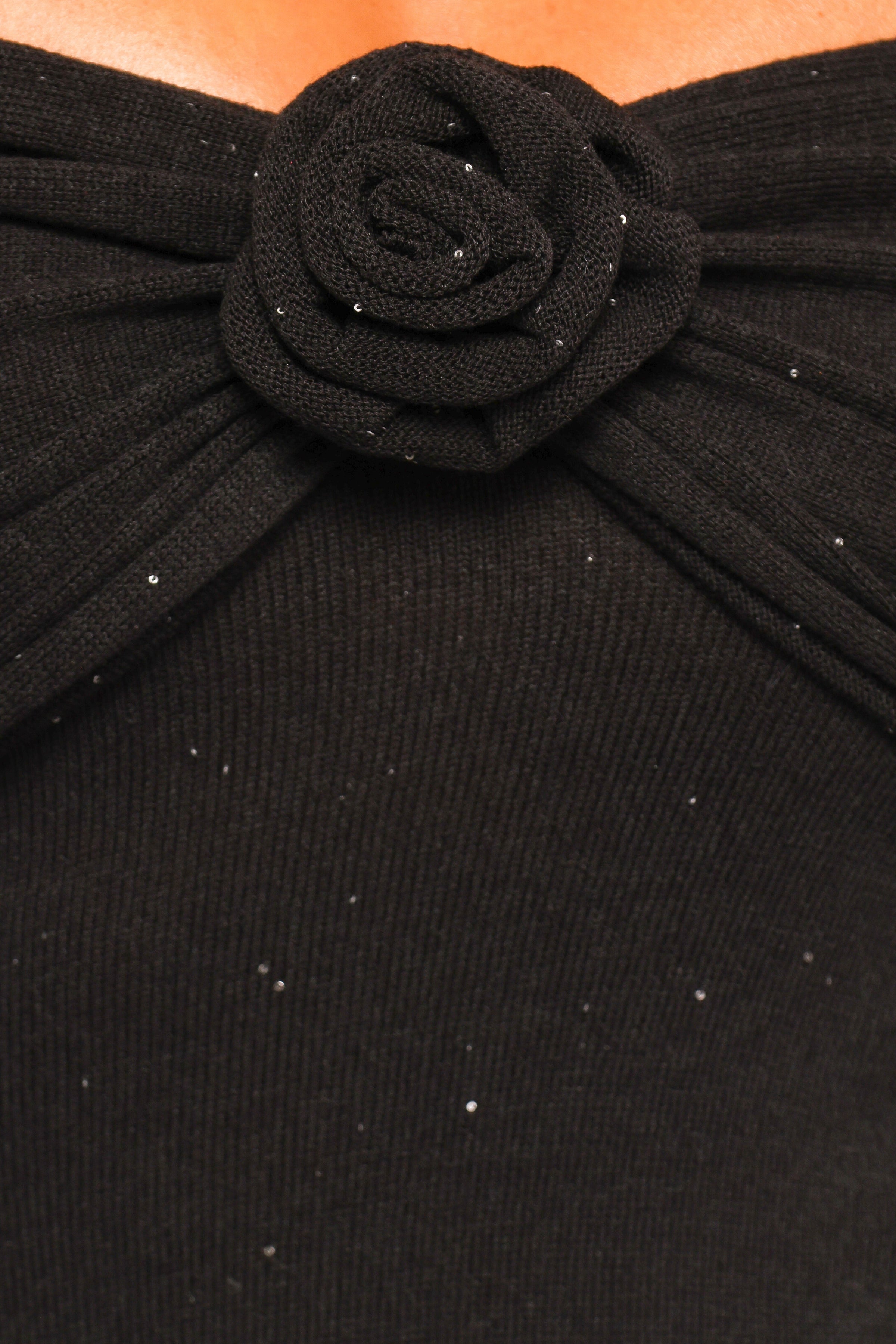 Petal and Pup USA DRESSES Pennie Maxi Dress - Black Sequin Knit