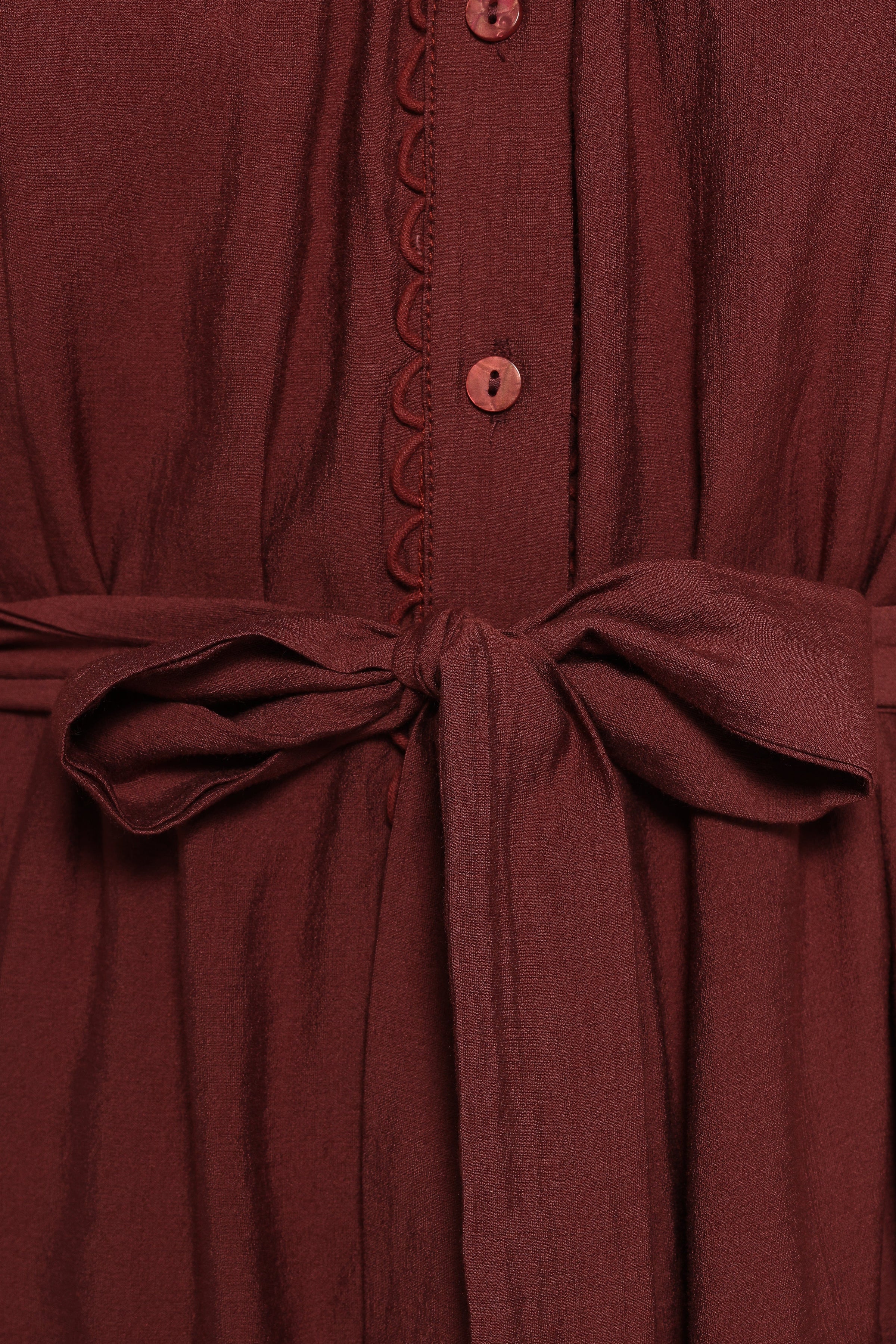 Petal and Pup USA DRESSES Pierce Long Sleeve Mini Dress - Dark Wine