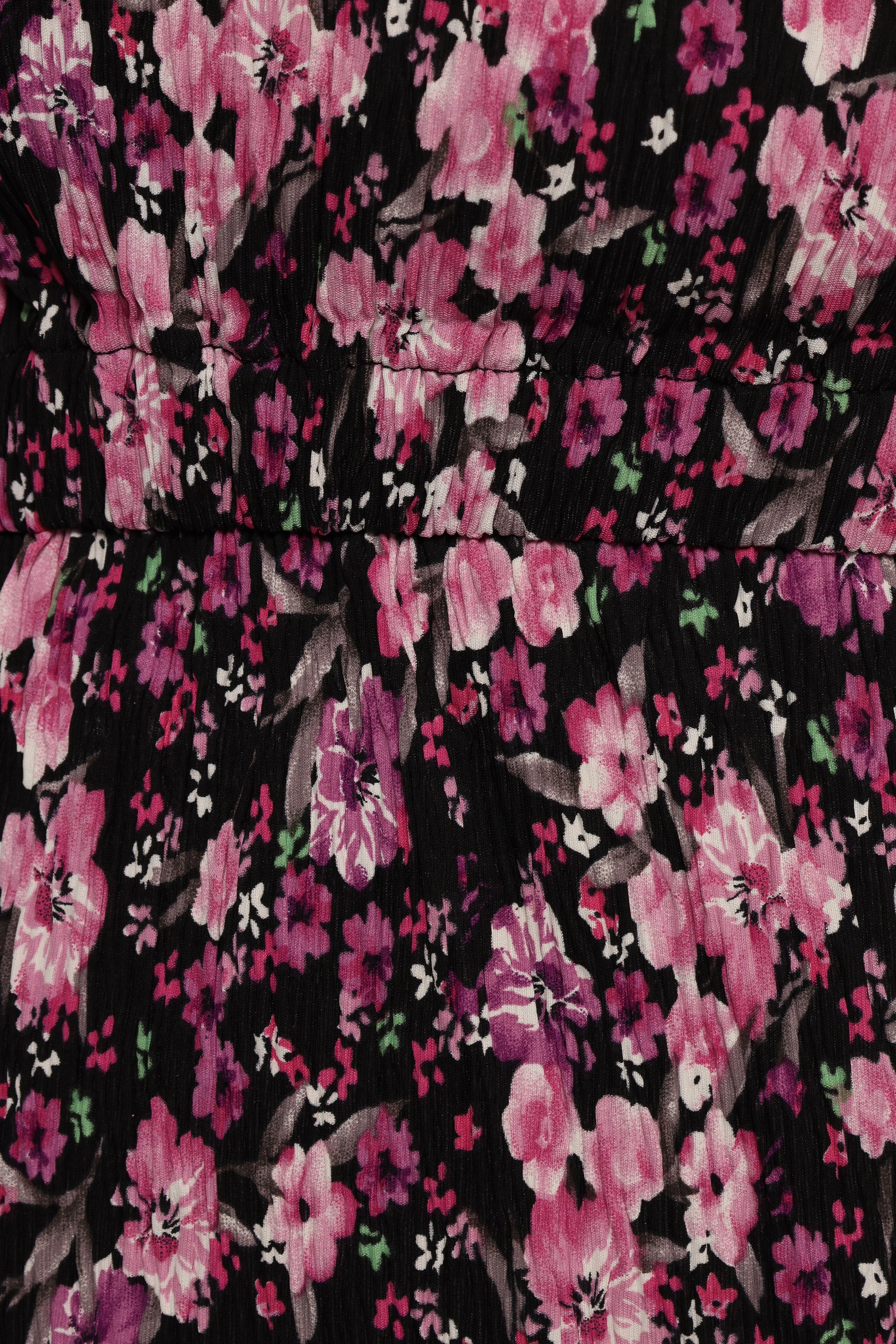 Petal and Pup USA DRESSES Pontee One Shoulder Pleated Midi Dress - Black/Purple