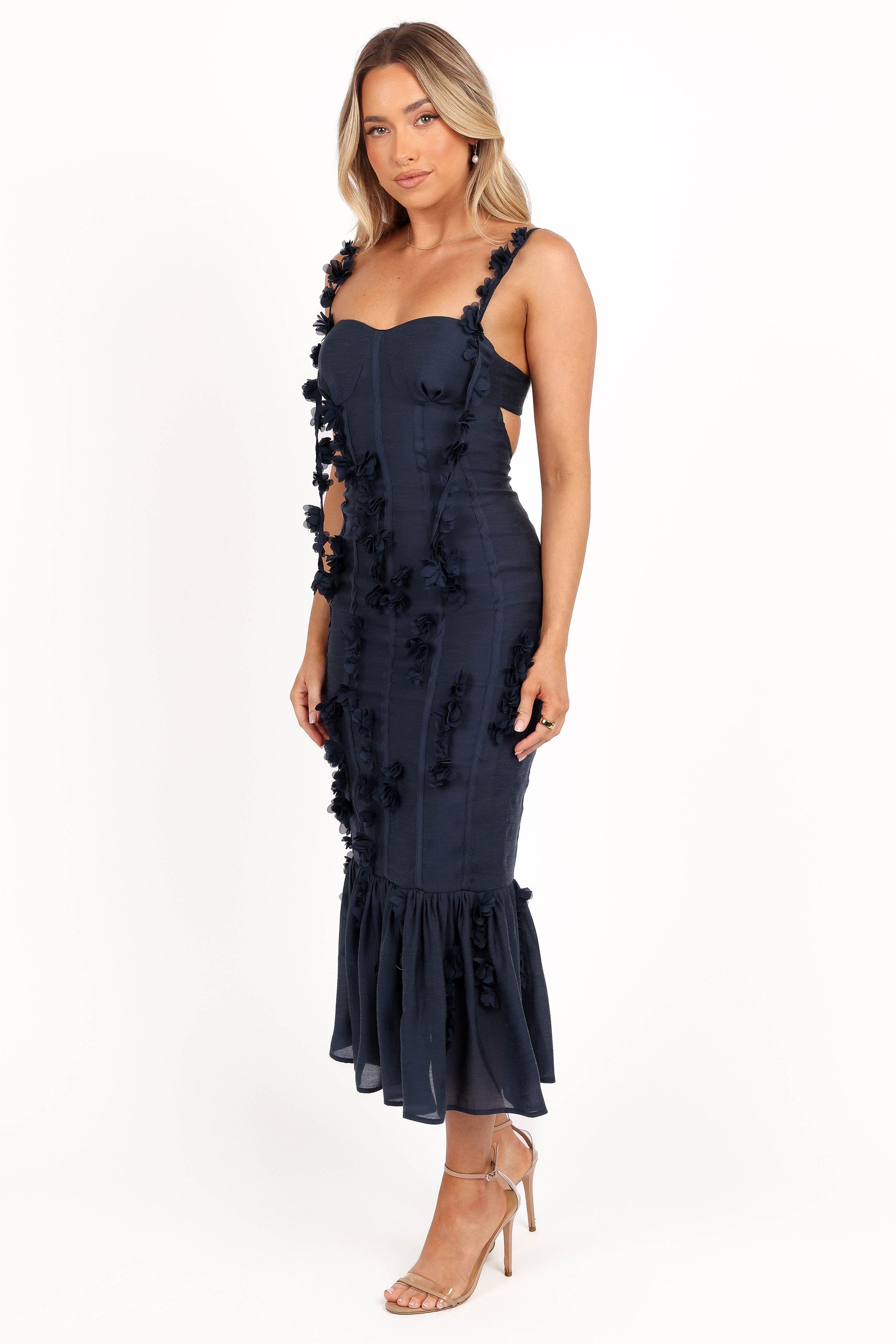 Petal and Pup USA DRESSES Posedly Midi Dress - Navy