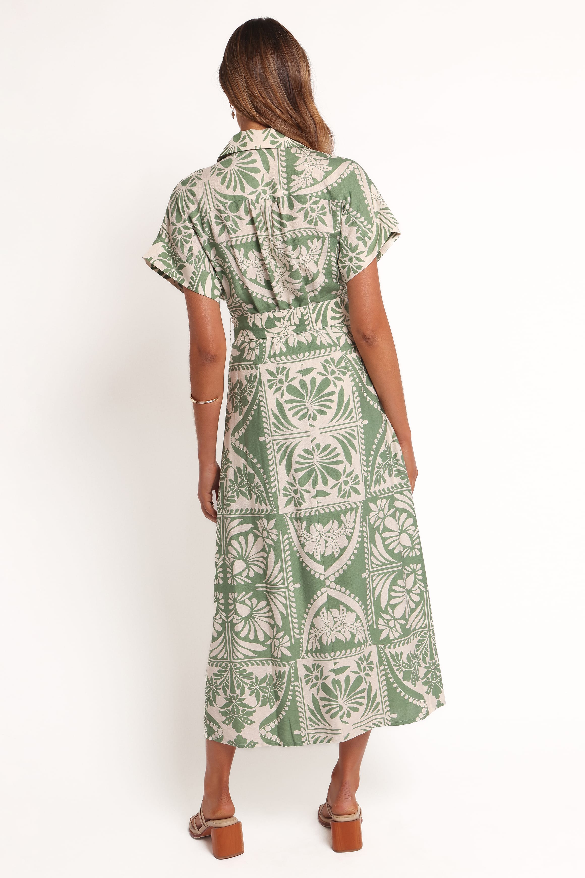 Petal and Pup USA DRESSES Preston Midi Dress - Green Floral