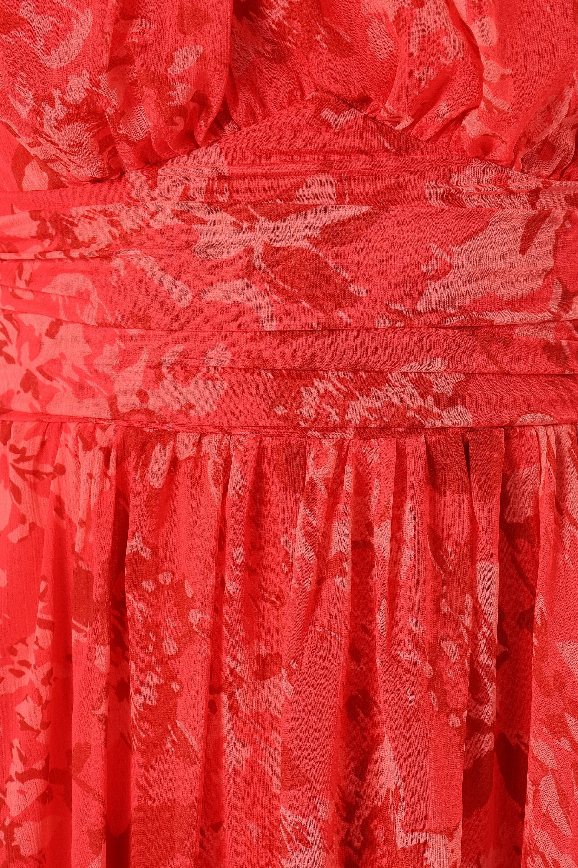 Petal and Pup USA DRESSES Primrose Halterneck Maxi Dress - Red Floral