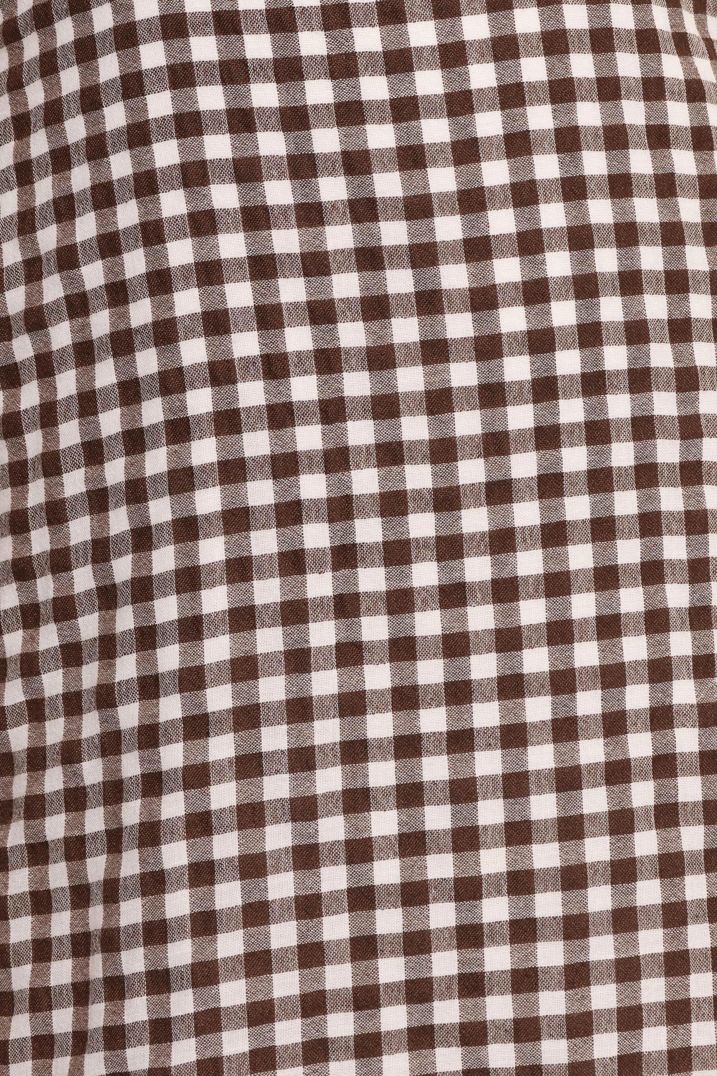 Petal and Pup USA DRESSES Queenie Midi Dress - Brown Gingham