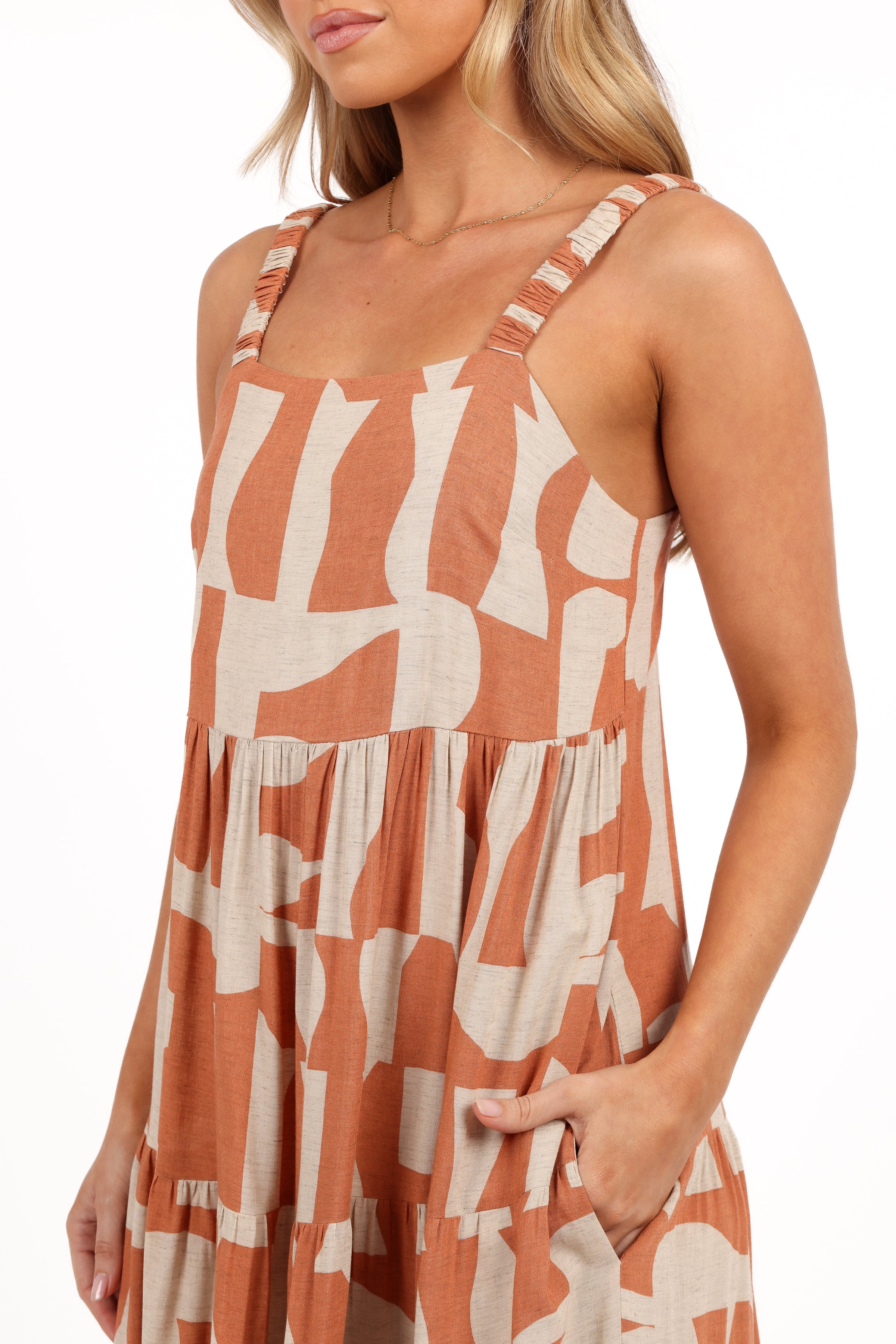 Petal and Pup USA DRESSES Quincy Maxi Dress - Natural/Camel