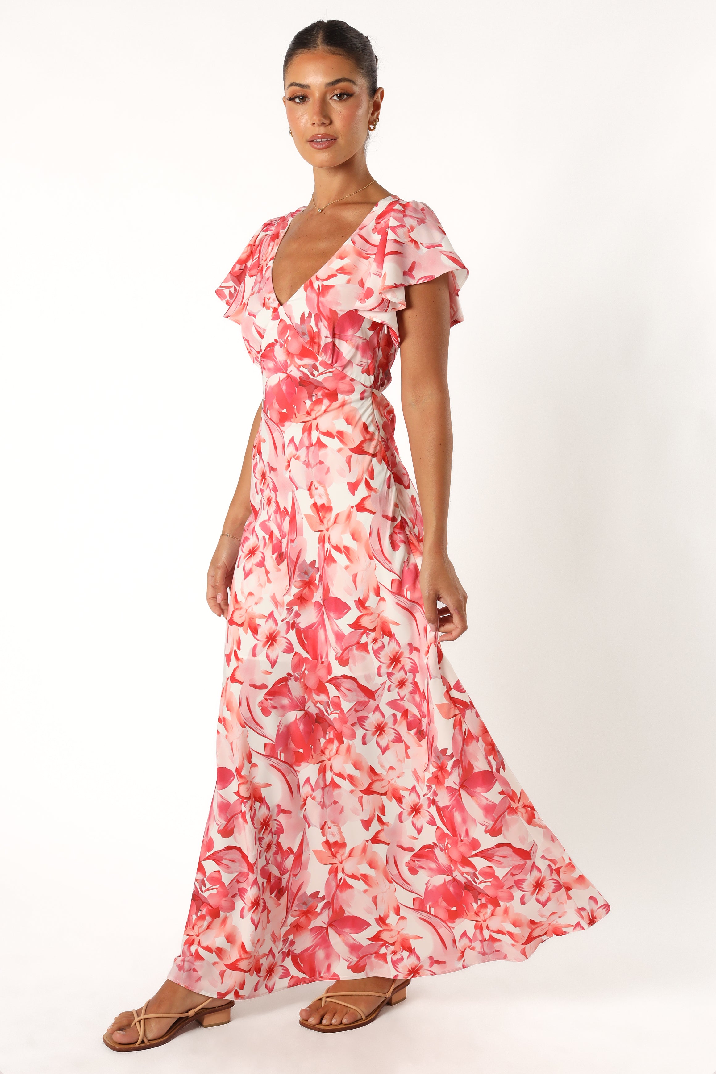 Petal and Pup USA DRESSES Ramsey Maxi Dress - Red Floral
