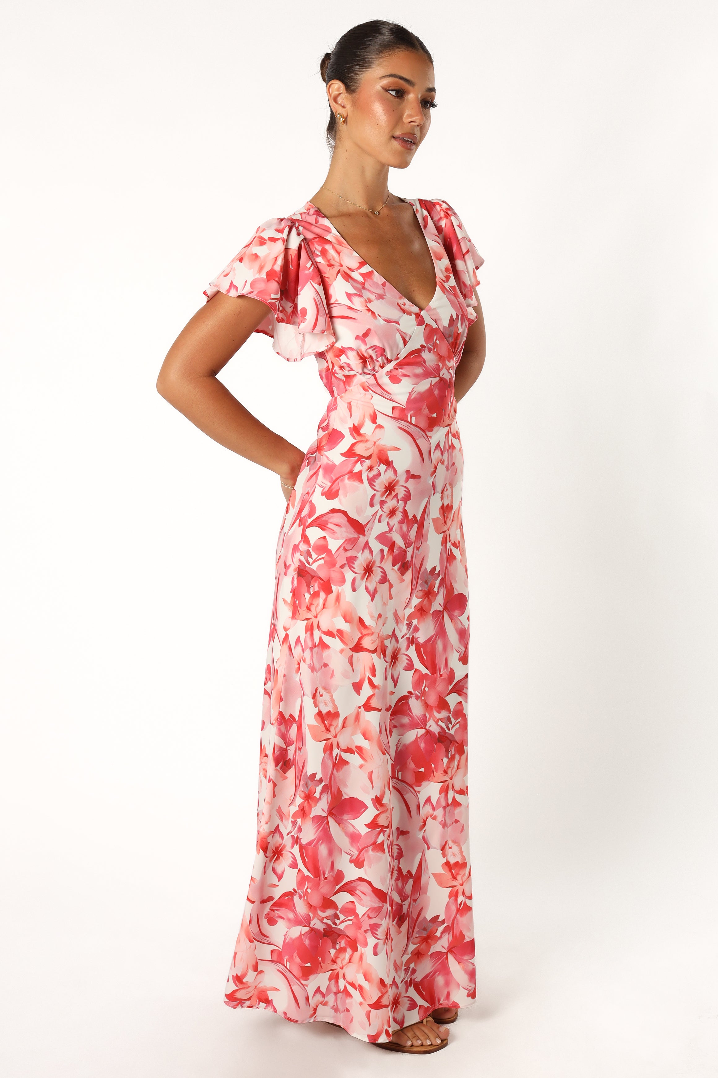 Petal and Pup USA DRESSES Ramsey Maxi Dress - Red Floral
