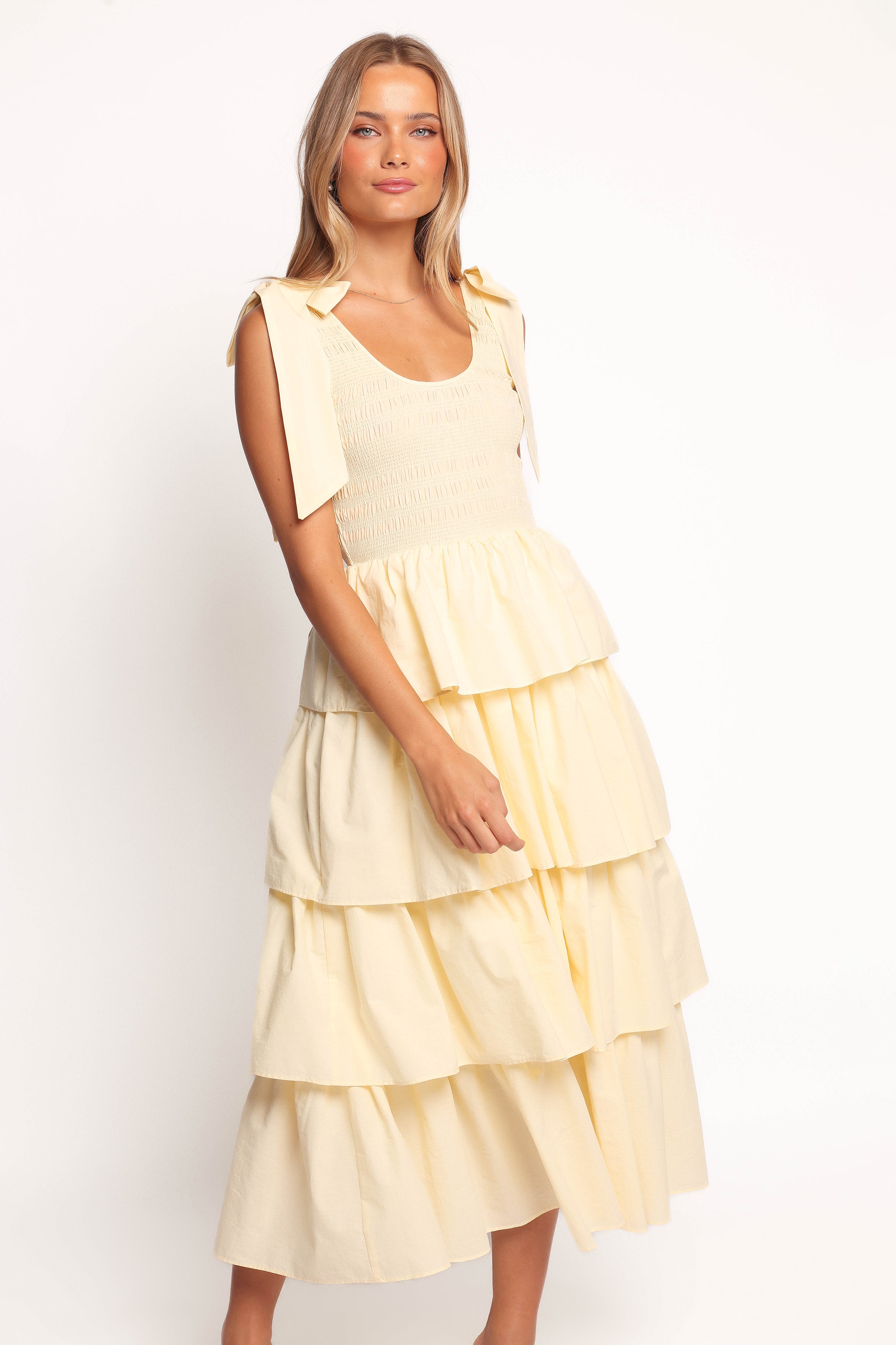 Petal and Pup USA DRESSES Raphael Tiered Maxi Dress - Yellow