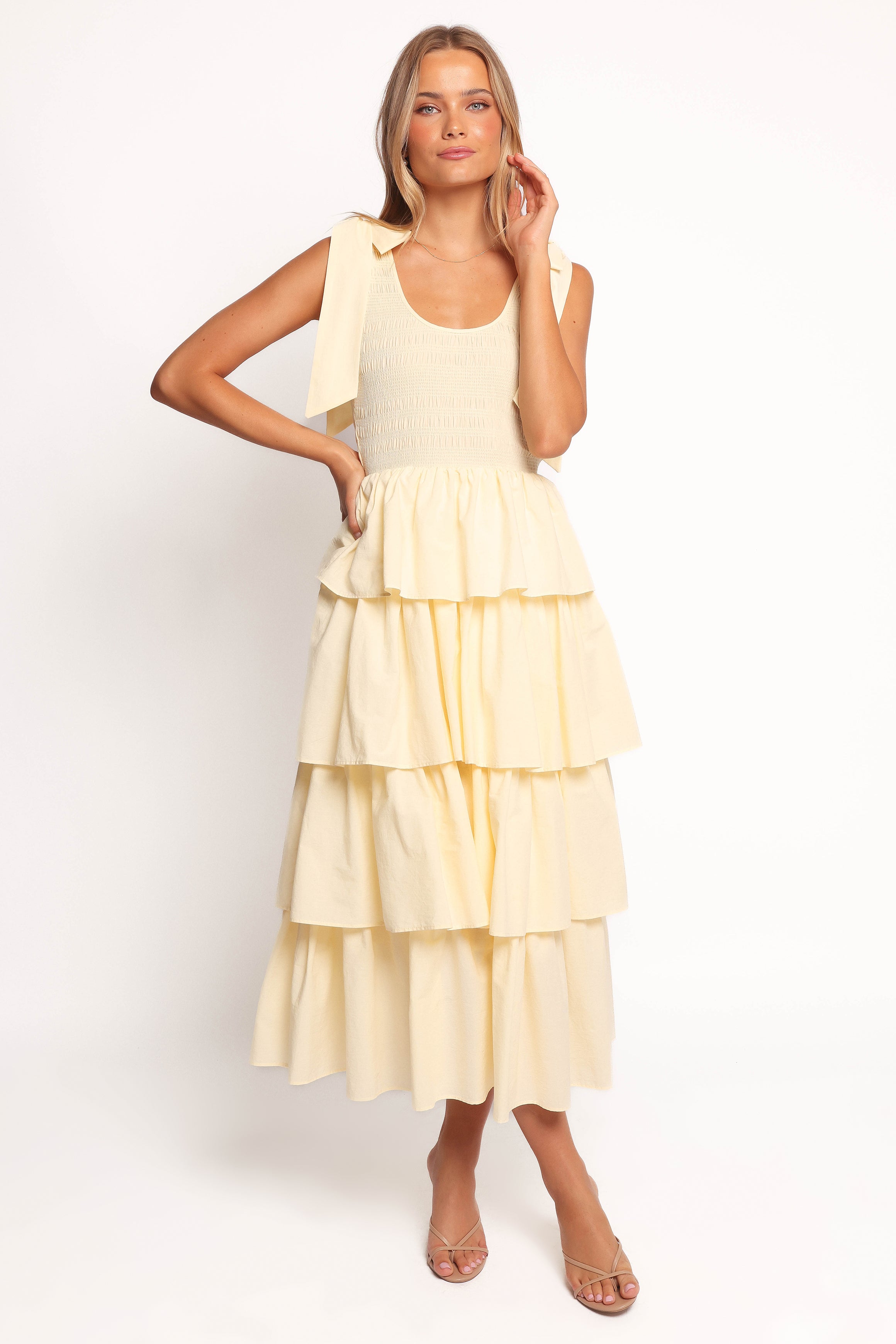 Petal and Pup USA DRESSES Raphael Tiered Maxi Dress - Yellow