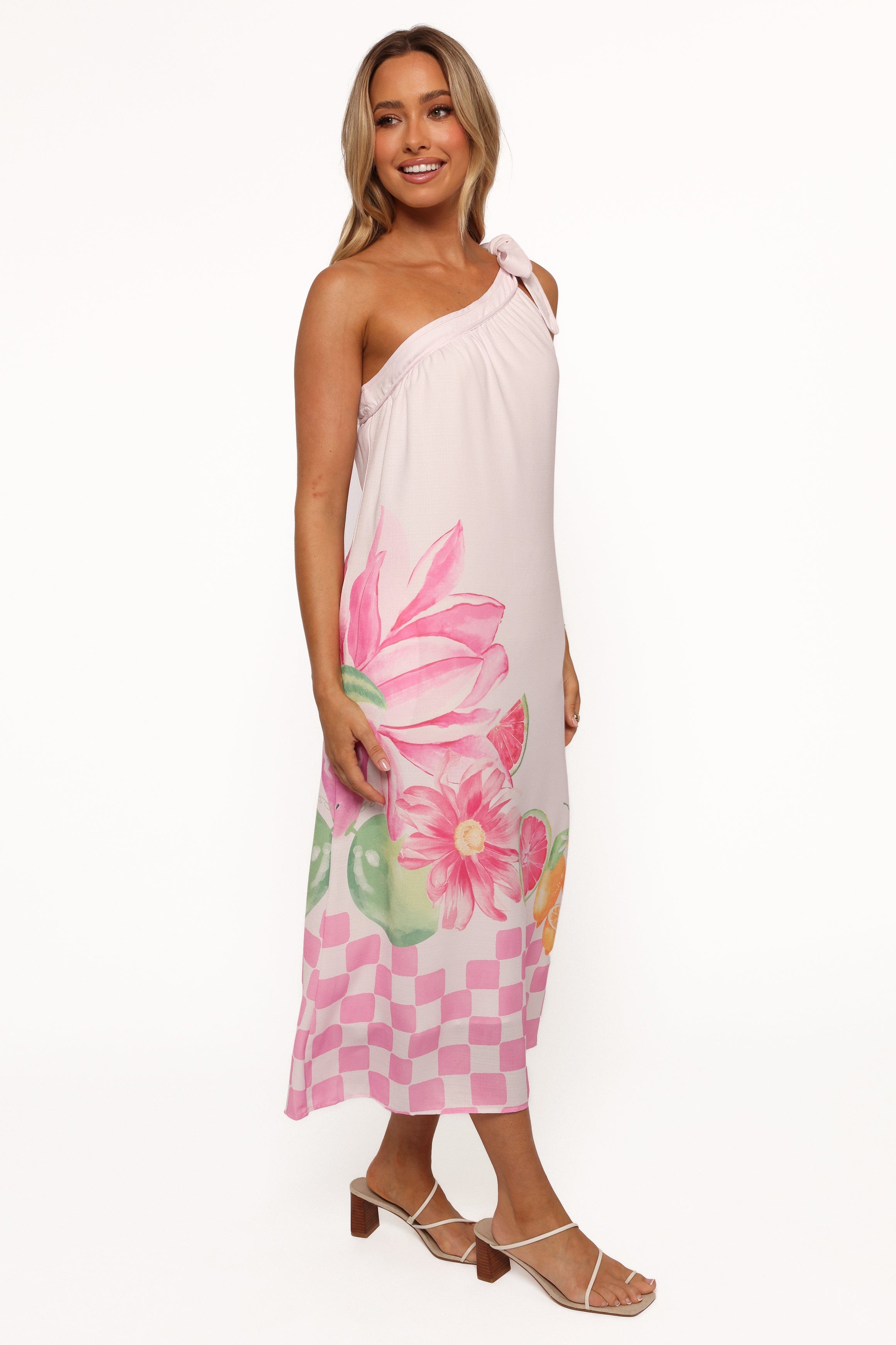 Petal and Pup USA DRESSES Reagan One Shoulder Midi Dress - Pink (Hold for Rack)
