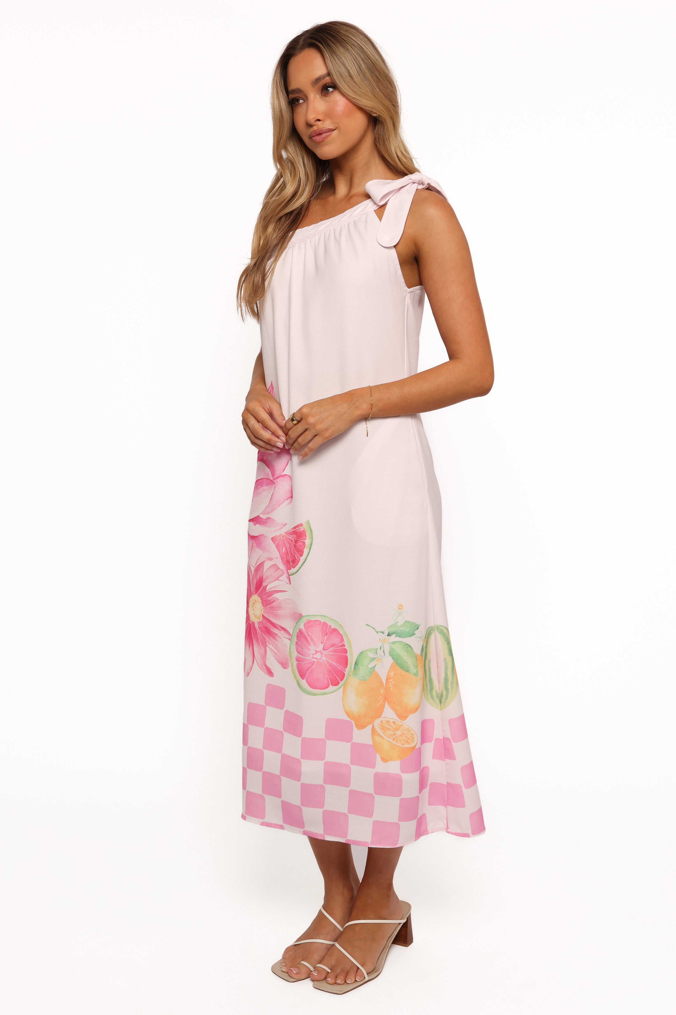 Petal and Pup USA DRESSES Reagan One Shoulder Midi Dress - Pink (Hold for Rack)