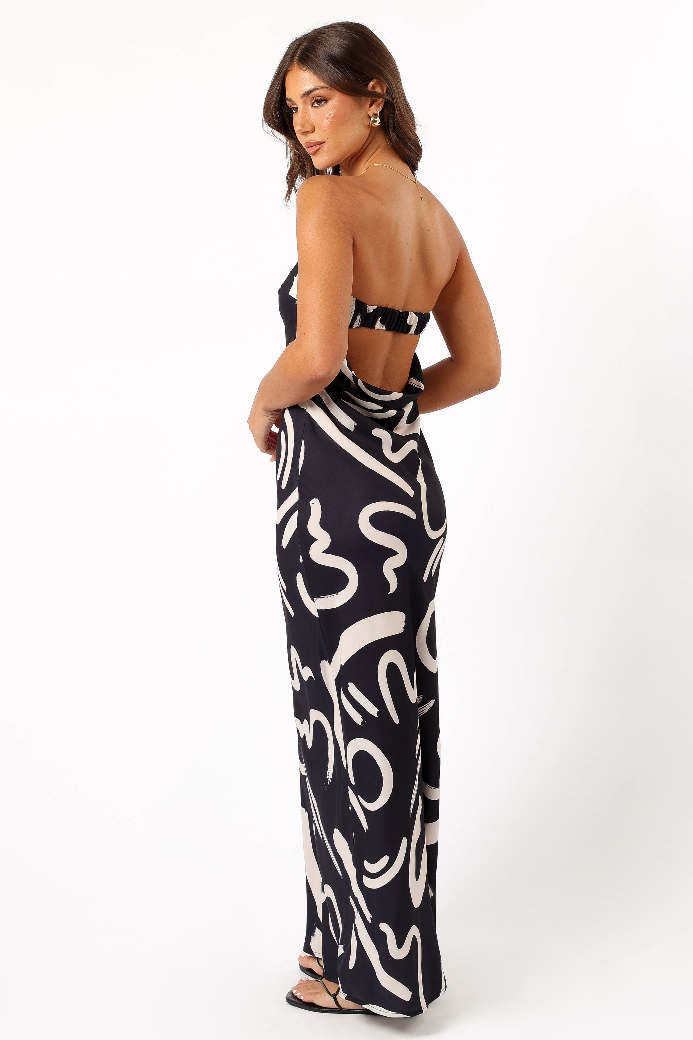 Petal and Pup USA DRESSES Remmie Strapless Maxi Dress - Black/White