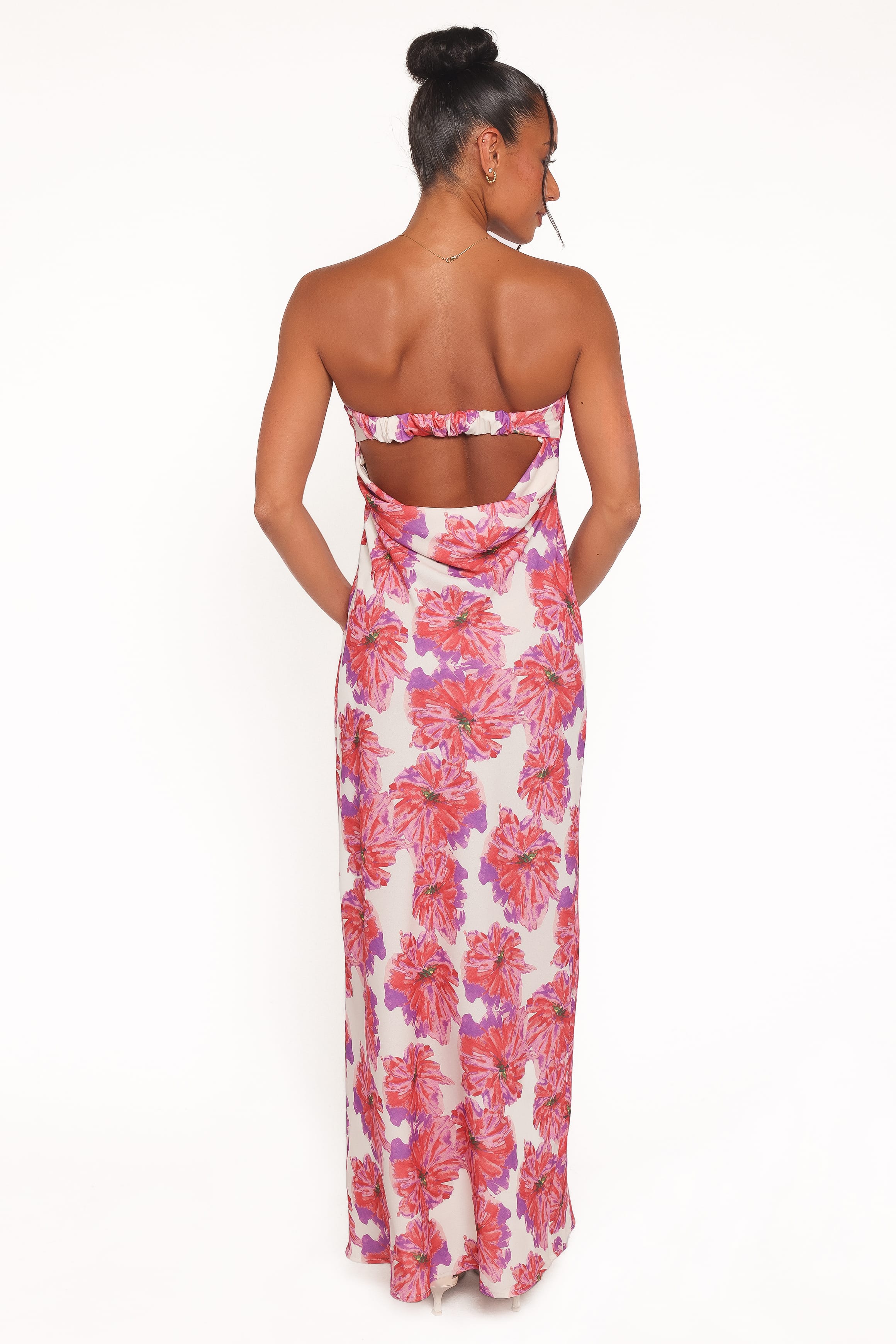 Petal and Pup USA DRESSES Remmie Strapless Maxi Dress - Pink Floral