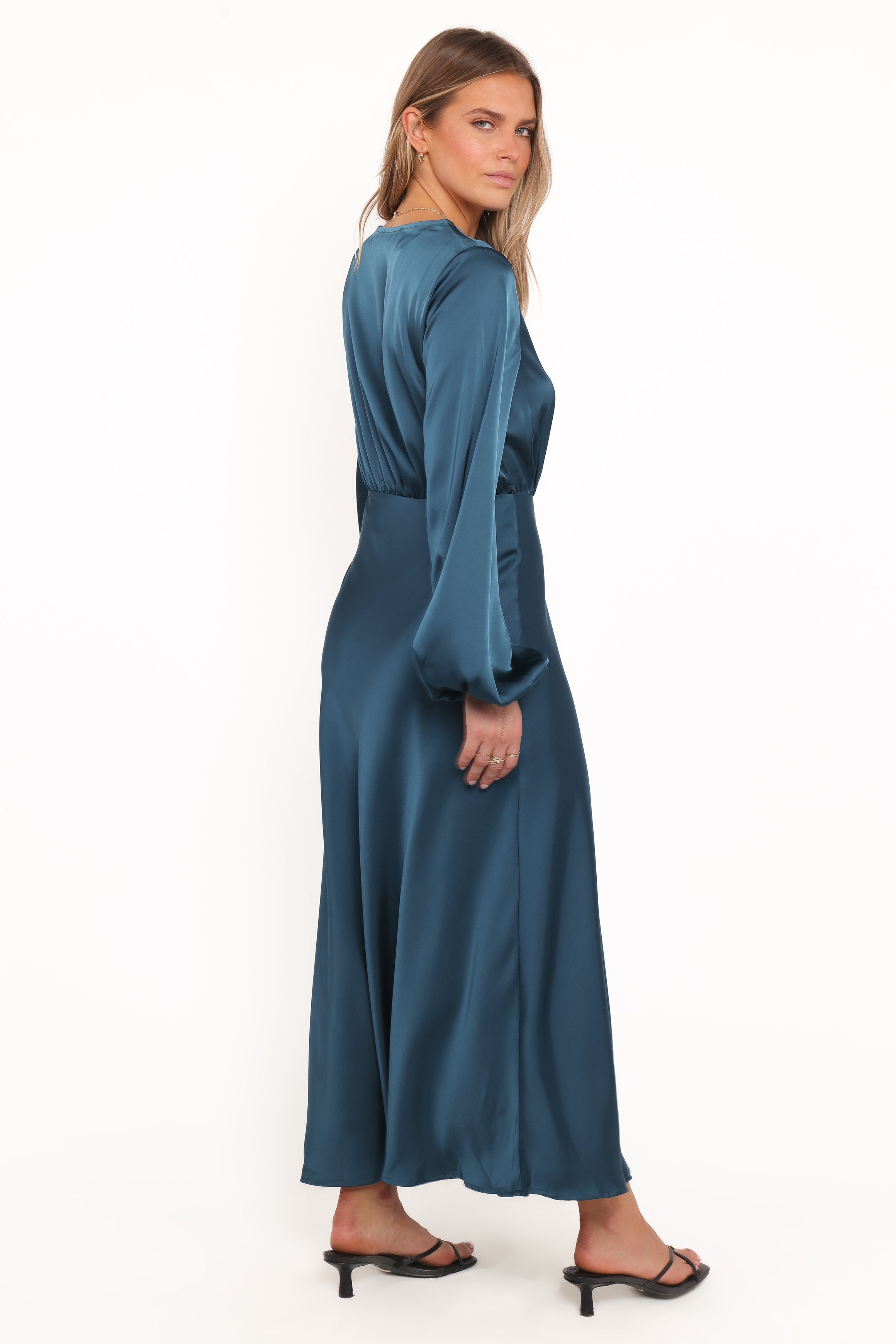 Petal and Pup USA DRESSES Remora Long Sleeve Midi Dress - Teal