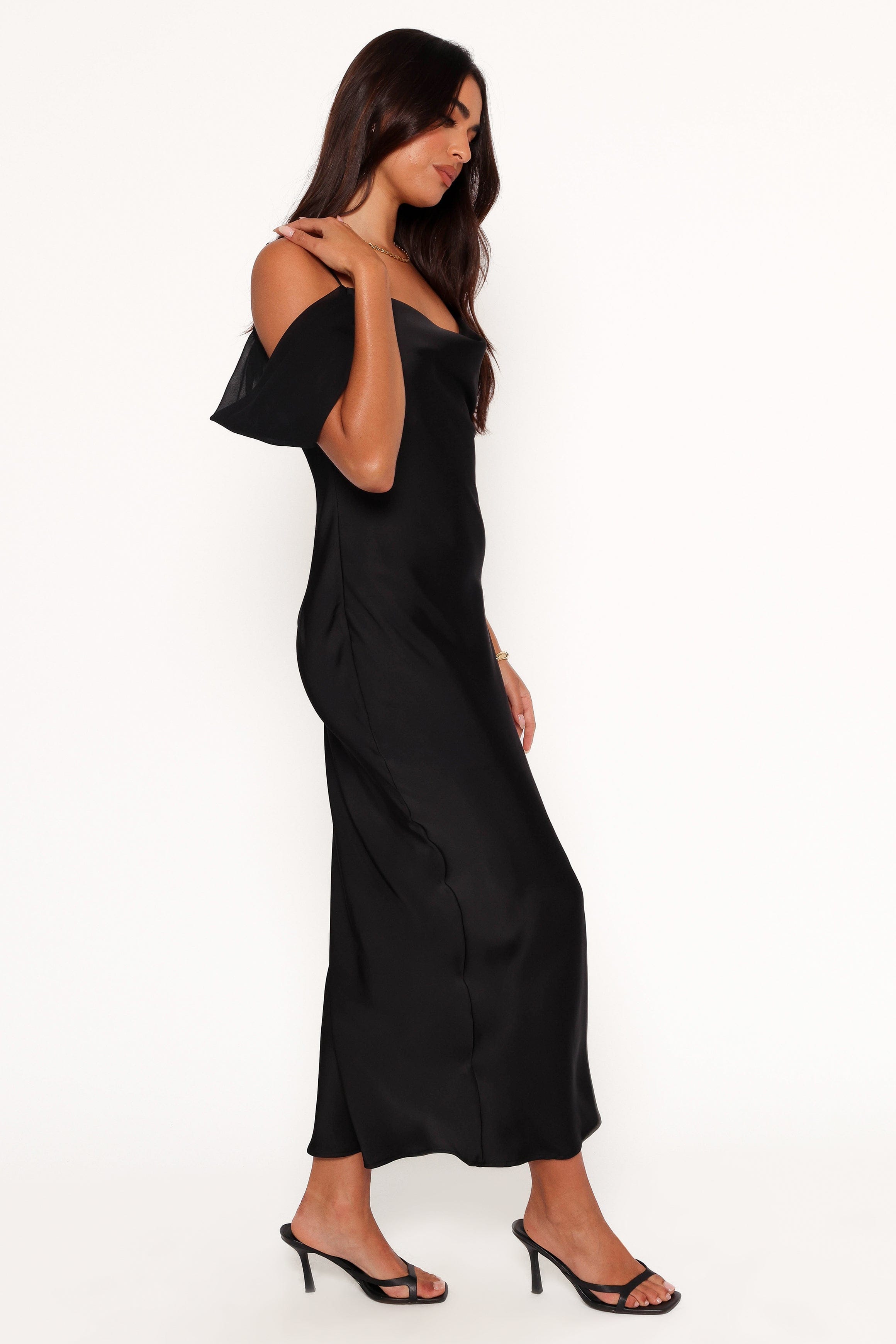 Petal and Pup USA DRESSES Reyna Off Shoulder Maxi Dress - Black (Hold for Rack)