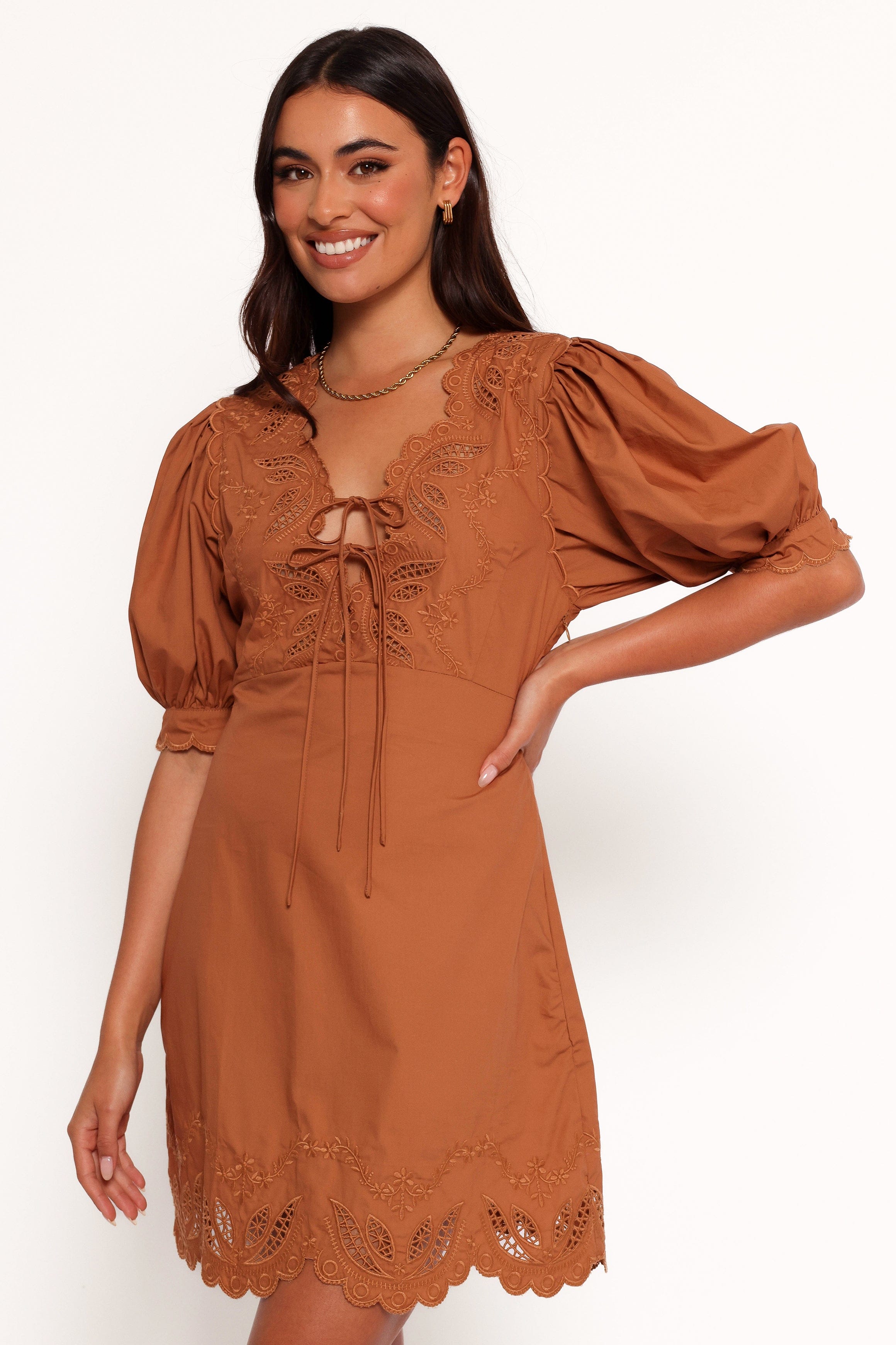 Petal and Pup USA DRESSES Rhodes Mini Dress - Brown