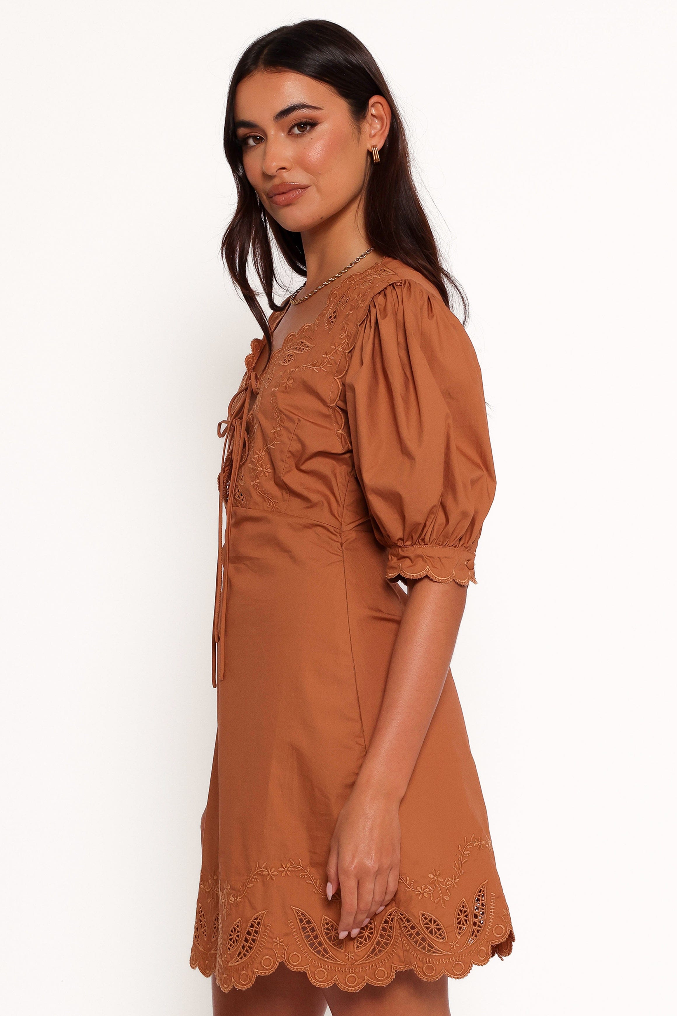 Petal and Pup USA DRESSES Rhodes Mini Dress - Brown