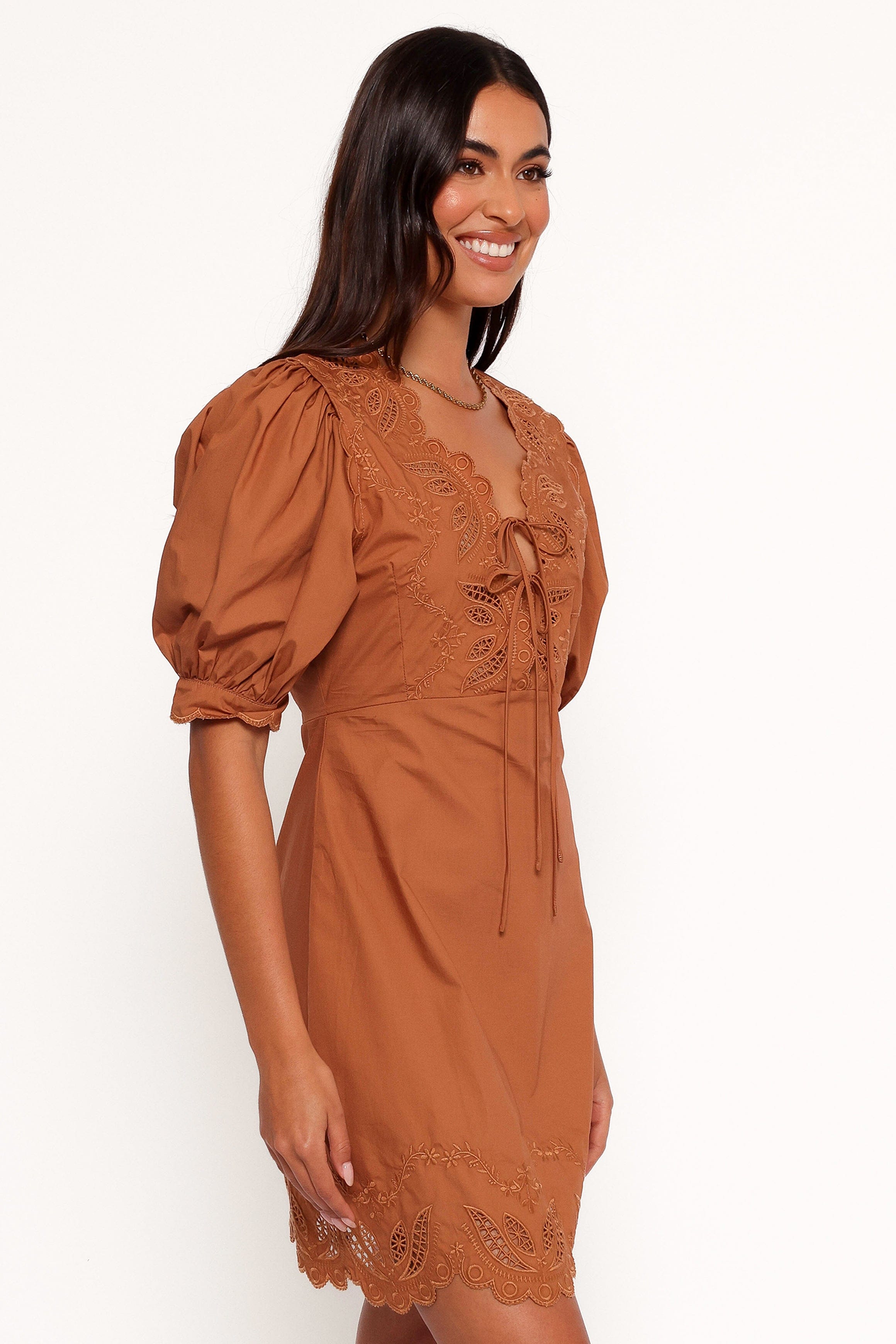 Petal and Pup USA DRESSES Rhodes Mini Dress - Brown