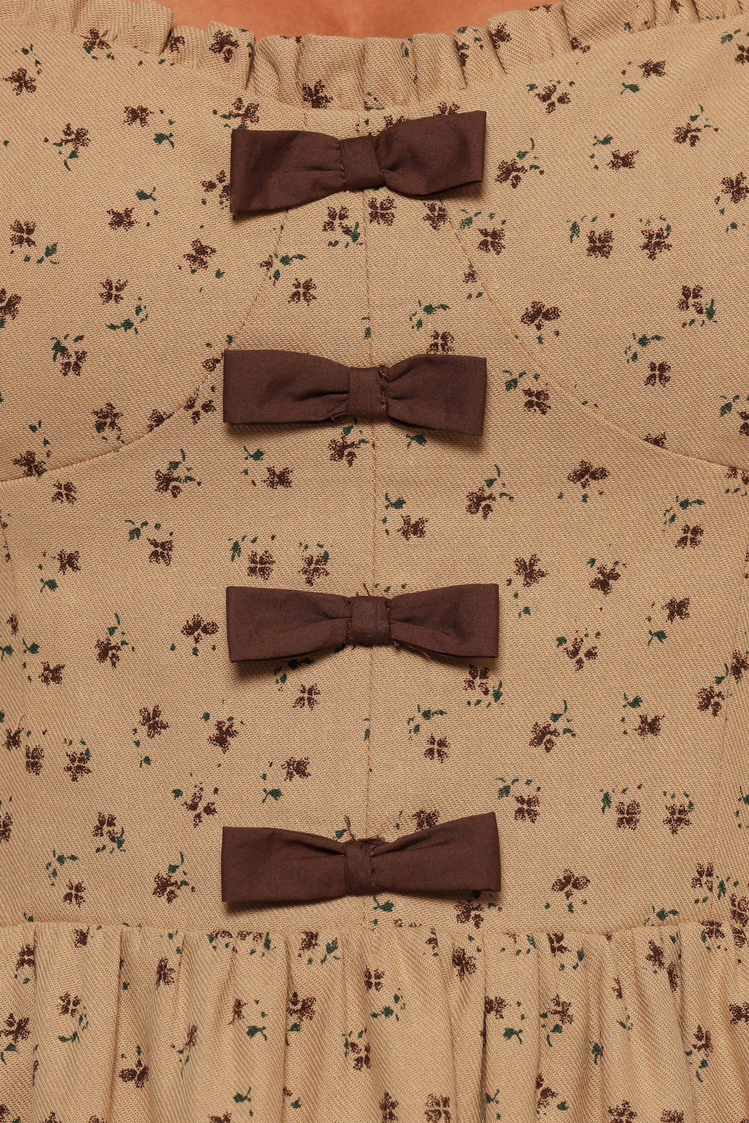 Petal and Pup USA DRESSES Robbins Midi Dress - Beige Brown