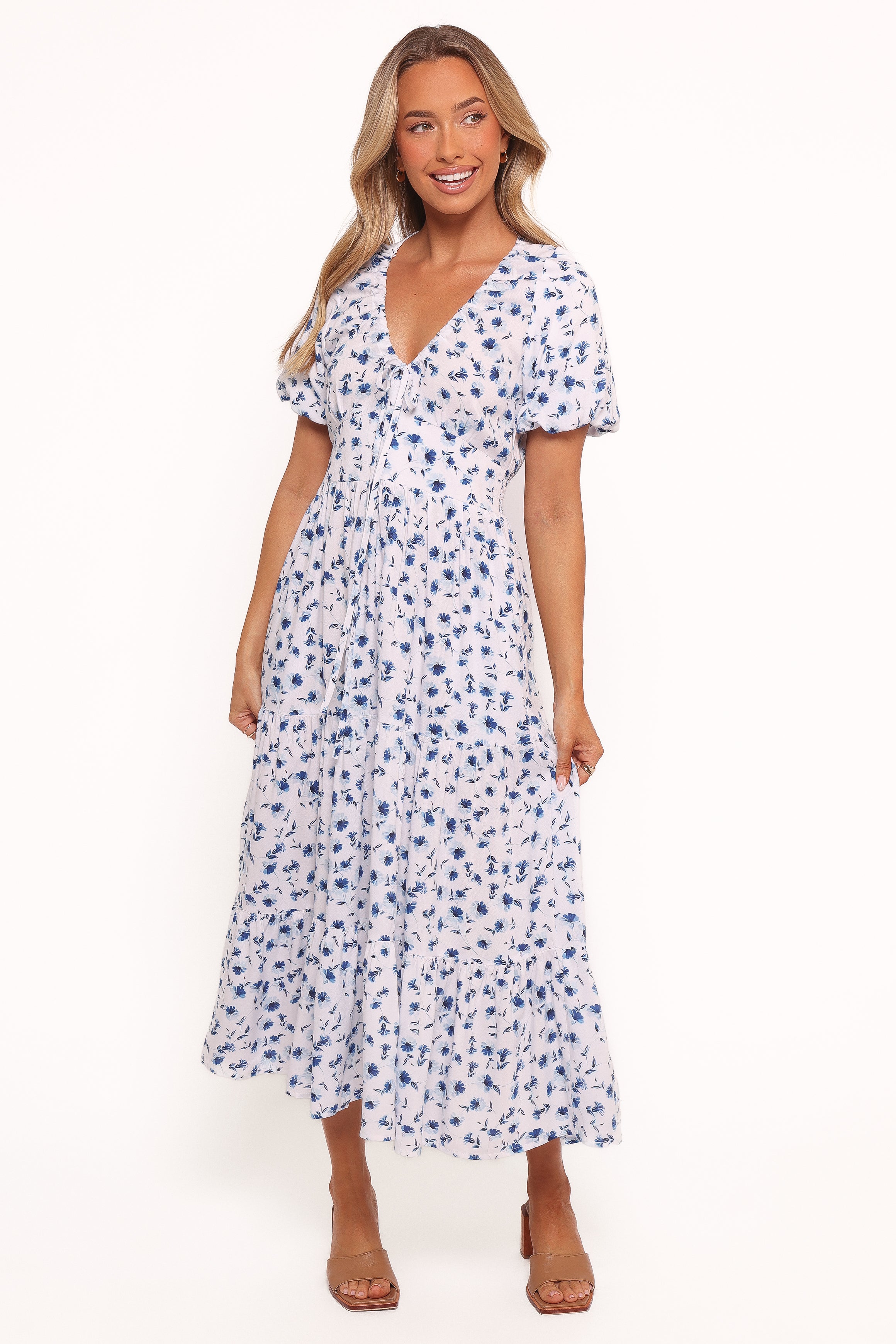 Petal and Pup USA DRESSES Roberts Maxi Dress - Blue Ditsy Floral