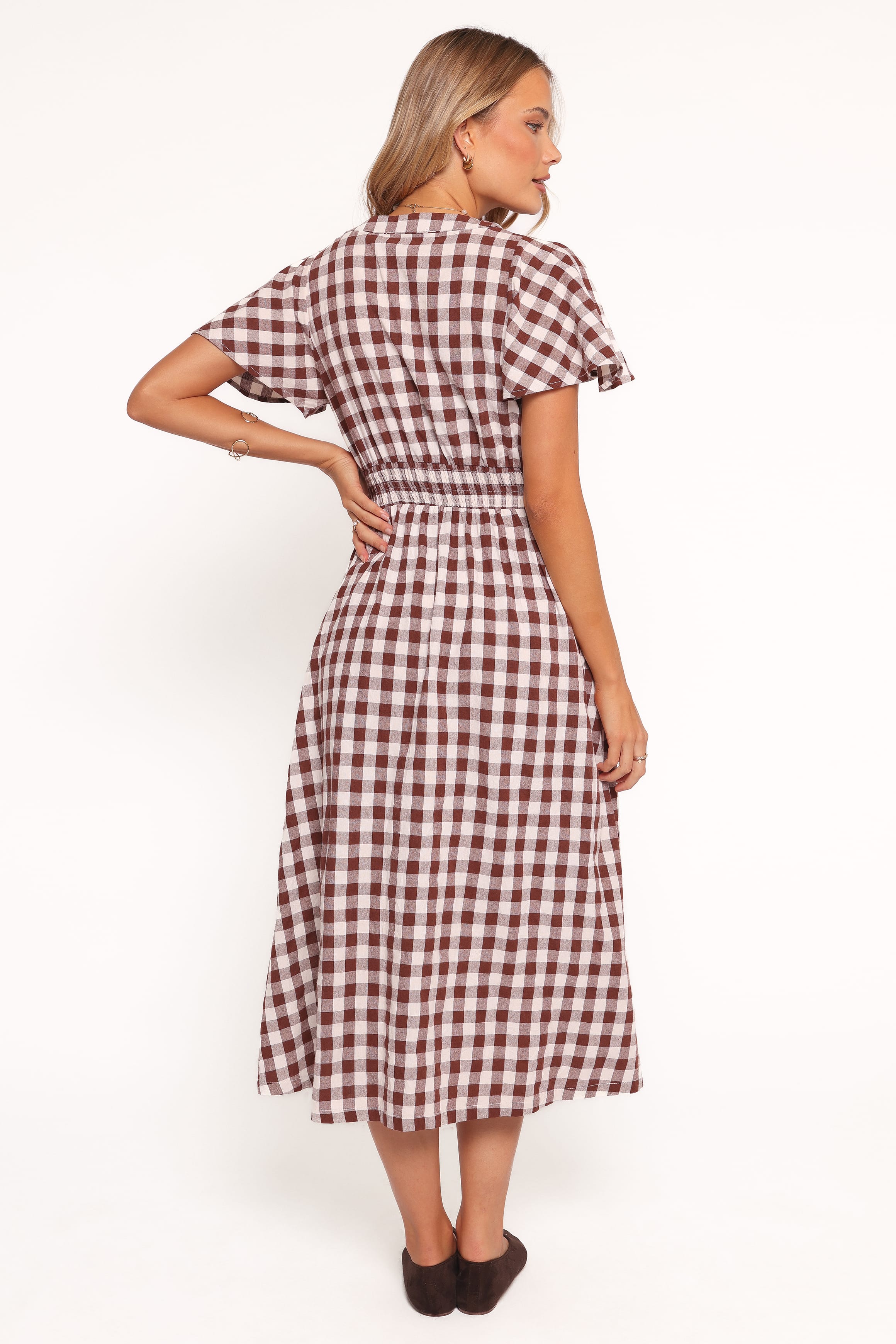 Petal and Pup USA DRESSES Robinson Maxi Dress - Brown Gingham